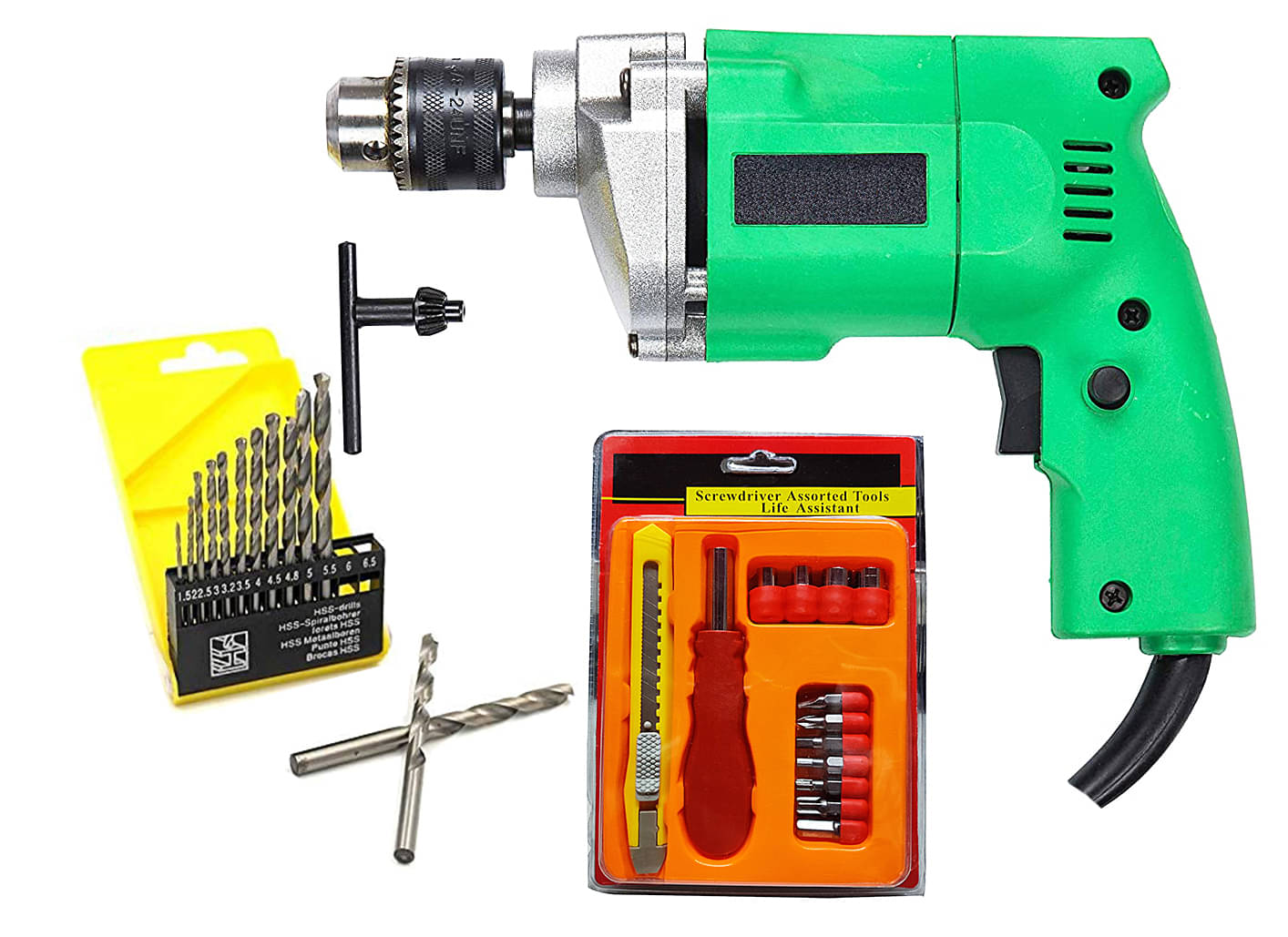 Shopper52 - DRL13PHOBY2 350W 10mm Corded Drill Machine with Bits Shopper52 - DRL13PHOBY2 350W 10mm Corded Drill Machine with Bits