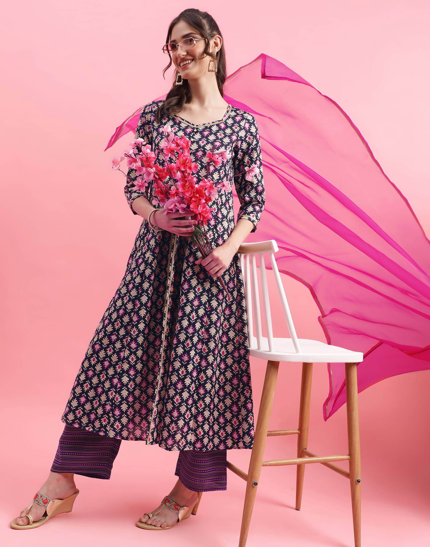     			Skylee Cotton Printed Kurti With Pants Women's Stitched Salwar Suit - Multicolor ( Pack of 1 )