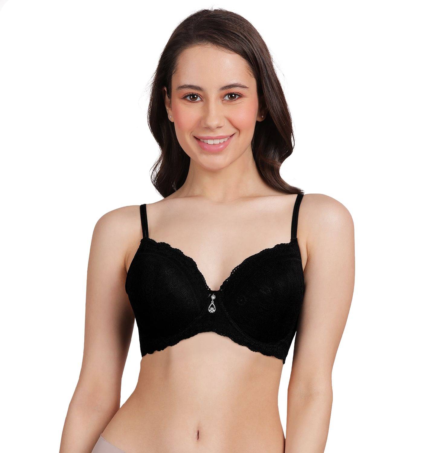 Susie Nylon Women's Balconette Bra ( Black ) S086-BlackBeauty Susie Nylon Women's Balconette Bra ( Black ) S086-BlackBeauty