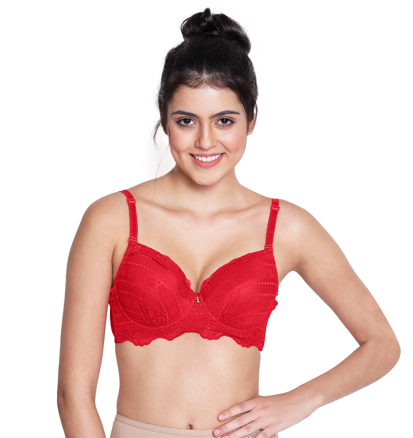 Susie Nylon Women's Everyday Bra ( Red ) S042-FieryRed Susie Nylon Women's Everyday Bra ( Red ) S042-FieryRed