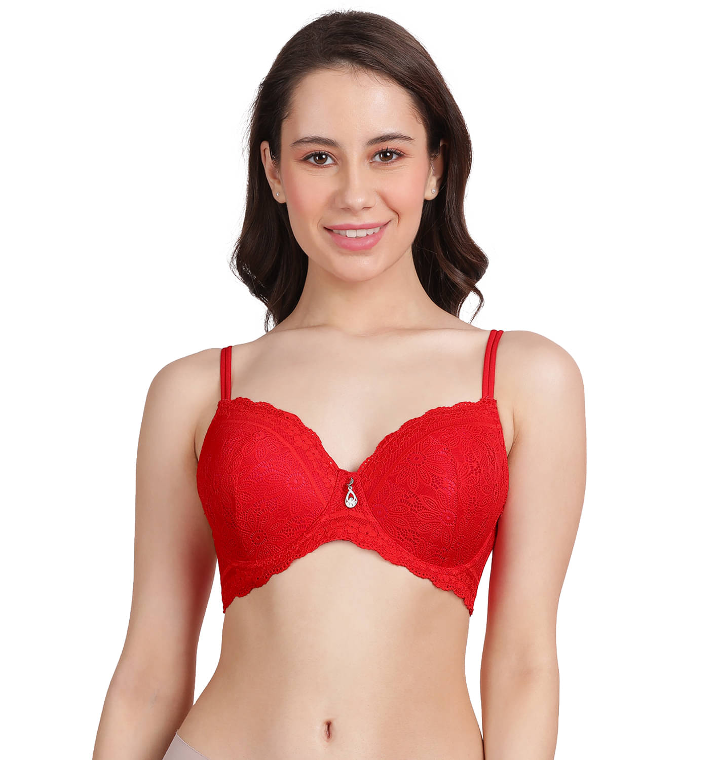 Susie Nylon Women's Balconette Bra ( Red ) S086-FieryRed Susie Nylon Women's Balconette Bra ( Red ) S086-FieryRed