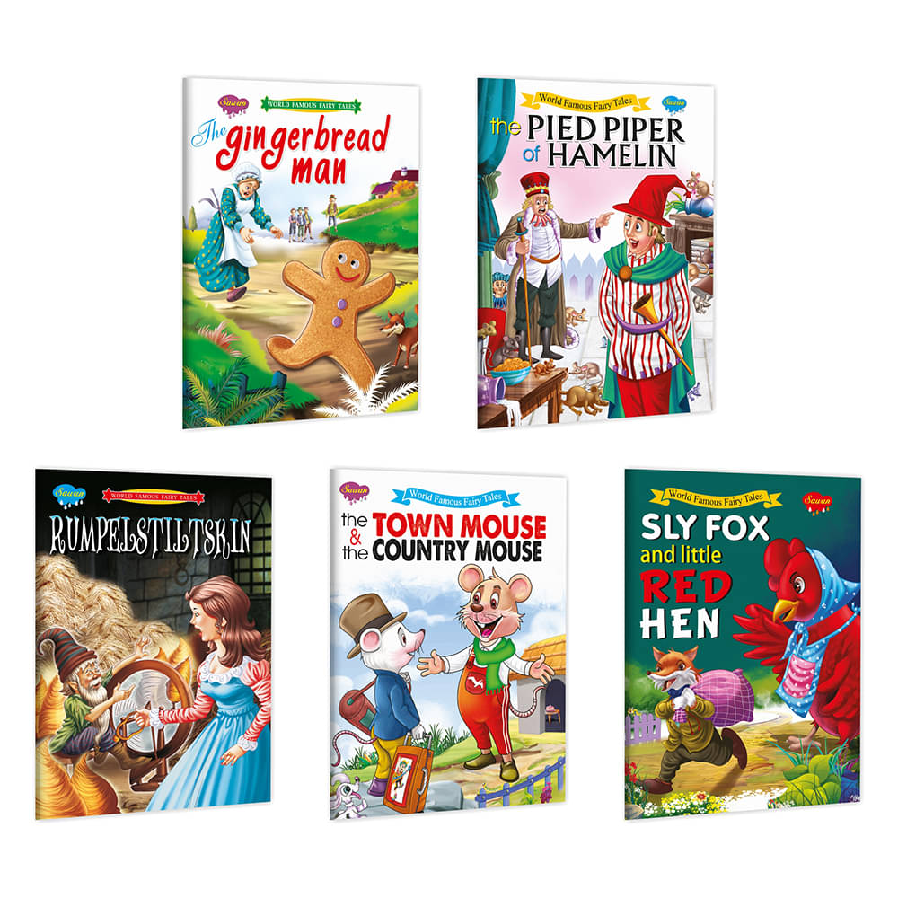 The Gingerbread Man, Rumpelstiltskin, The Pied Piper Of Hamelin, Sly Fox And Little Red Hen, The Town Mouse And The Country Mouse | 5 World Famous Story Books By Sawan (Paperback, Manoj Publications Editorial Board) The Gingerbread Man, Rumpelstiltskin, The Pied Piper Of Hamelin, Sly Fox And Little Red Hen, The Town Mouse And The Country Mouse | 5 World Famous Story Books By Sawan (Paperback, Manoj Publications Editorial Board)
