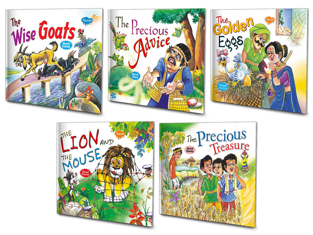 The Wise Goats, The Precious Advice, The Golden Eggs, The Lion And The Mouse, The Precious Treasure | 5 Moral Stories By Sawan (Paperback, Manoj Publications Editorial Board) The Wise Goats, The Precious Advice, The Golden Eggs, The Lion And The Mouse, The Precious Treasure | 5 Moral Stories By Sawan (Paperback, Manoj Publications Editorial Board)
