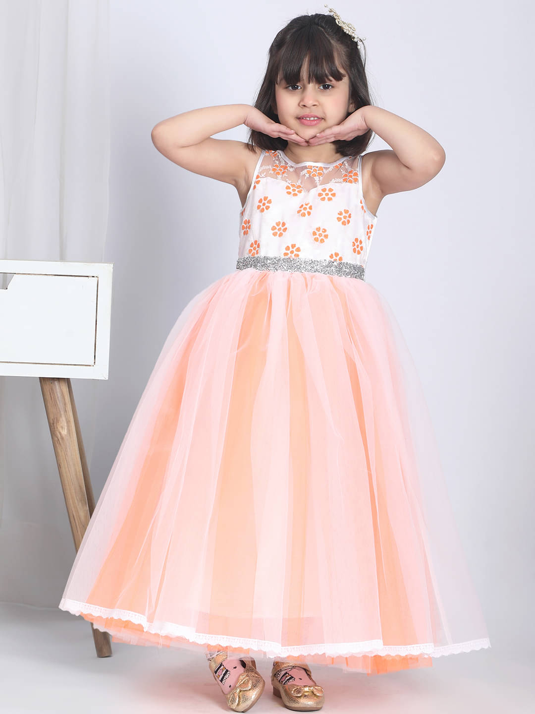 Toy Balloon Kids Net Fit And Flare Dress For Girls ( Pack of 1 , Orange ) Toy Balloon Kids Net Fit And Flare Dress For Girls ( Pack of 1 , Orange )