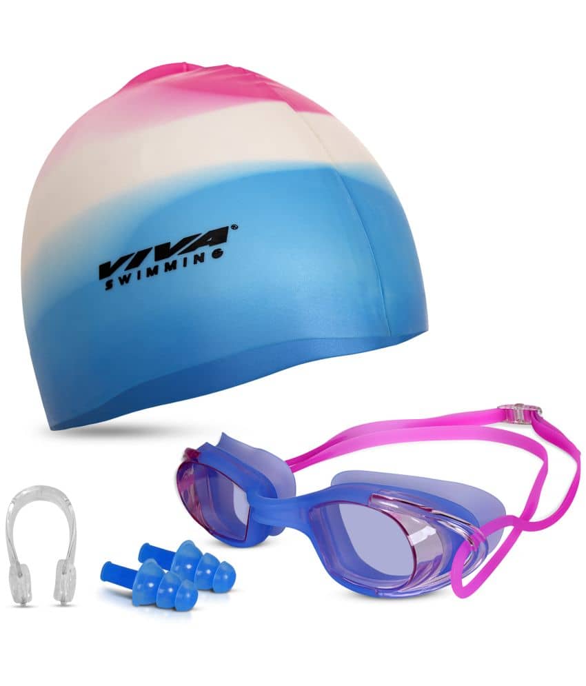 VIVA SWIMMING Combo 616 Swimming Goggles & Swimming Cap, 2 Ear Plug With Nose Clip Swimming Kit - Sports and Fitness Equipment | Buy online on ZillyBuy
