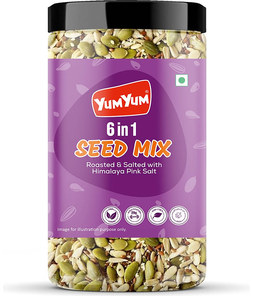 YUM YUM 6 in 1 Seeds Mix 400g | Healthy Edible Seeds Diet Snacks | Natural Roasted Seed