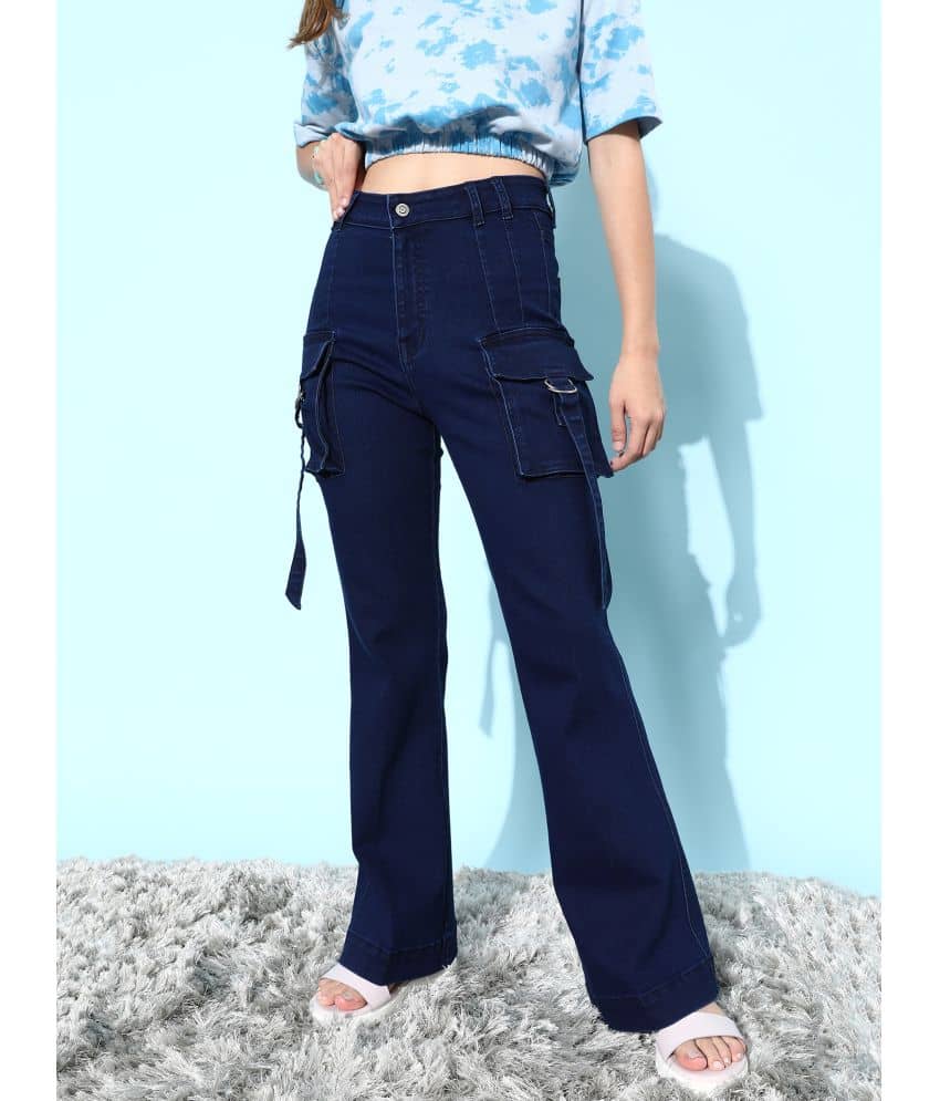 Dolce Crudo - Navy Blue Denim Bootcut Women's Jeans ( Pack of 1 ) - Jeans | Buy online on ZillyBuy