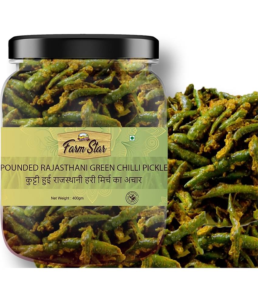 Farm Star Rajasthani Green Chilli Pickle Vegetable Pickle 400 g