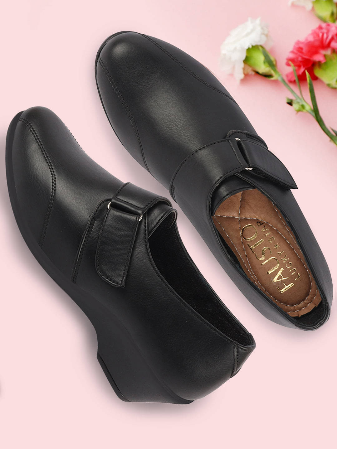     			Fausto Black Women's Slip On Heels