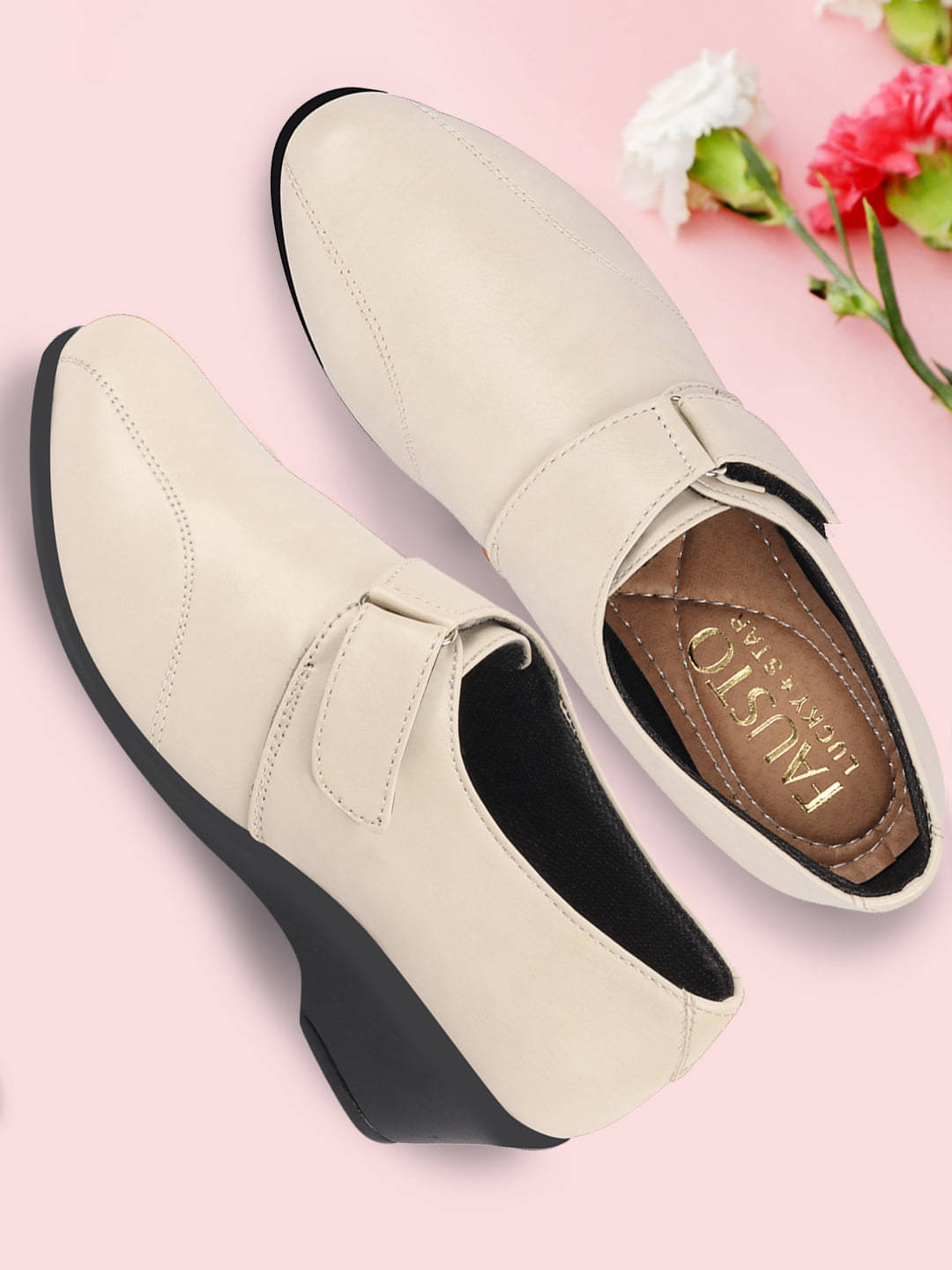 Fausto Cream Women's Slip On Heels     			Fausto Cream Women's Slip On Heels