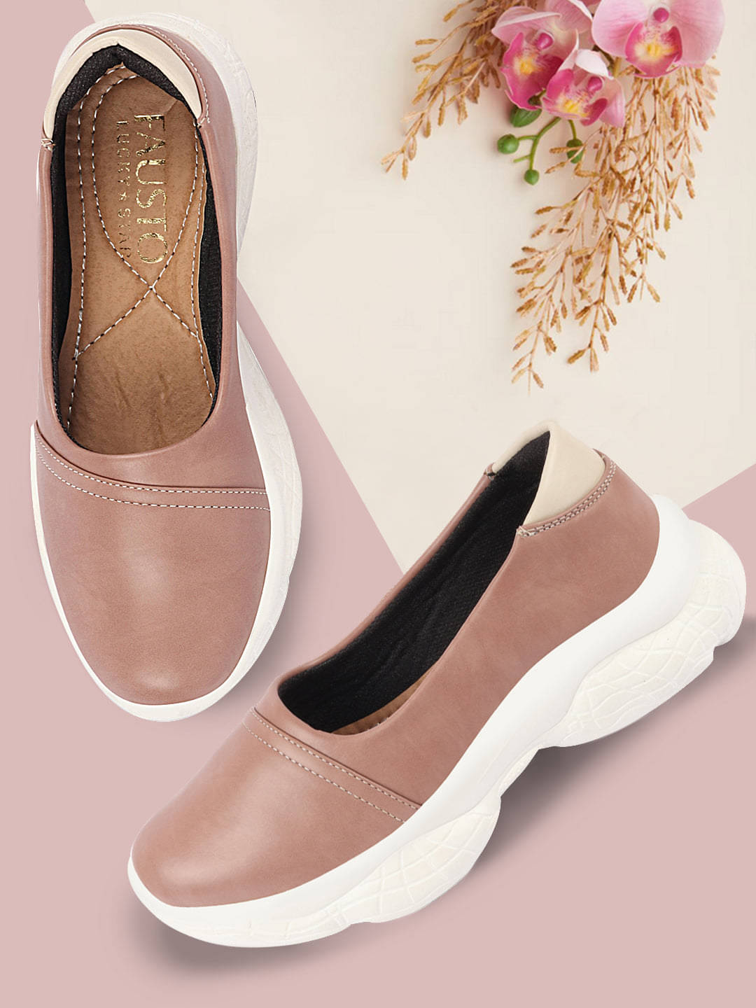    			Fausto Peach Women's Slip On