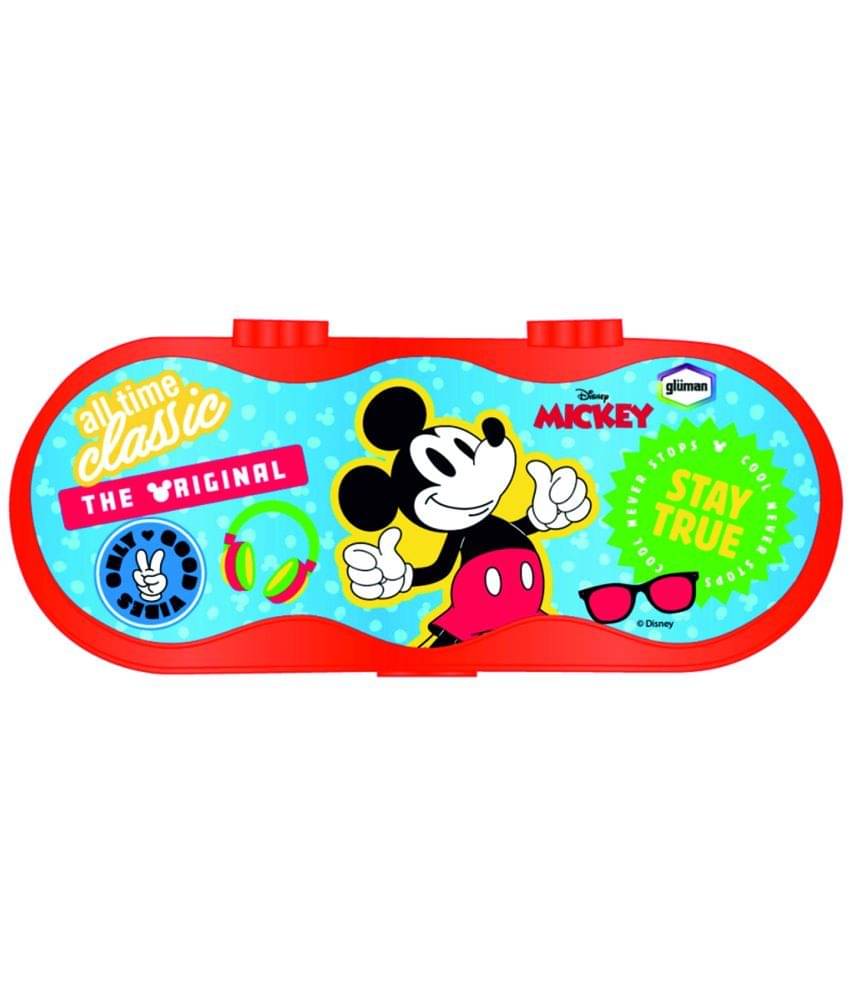 Gluman Disney Peapod Pencil Box with clip locks, 3D Mickey     			Gluman Disney Peapod Pencil Box with clip locks, 3D Mickey