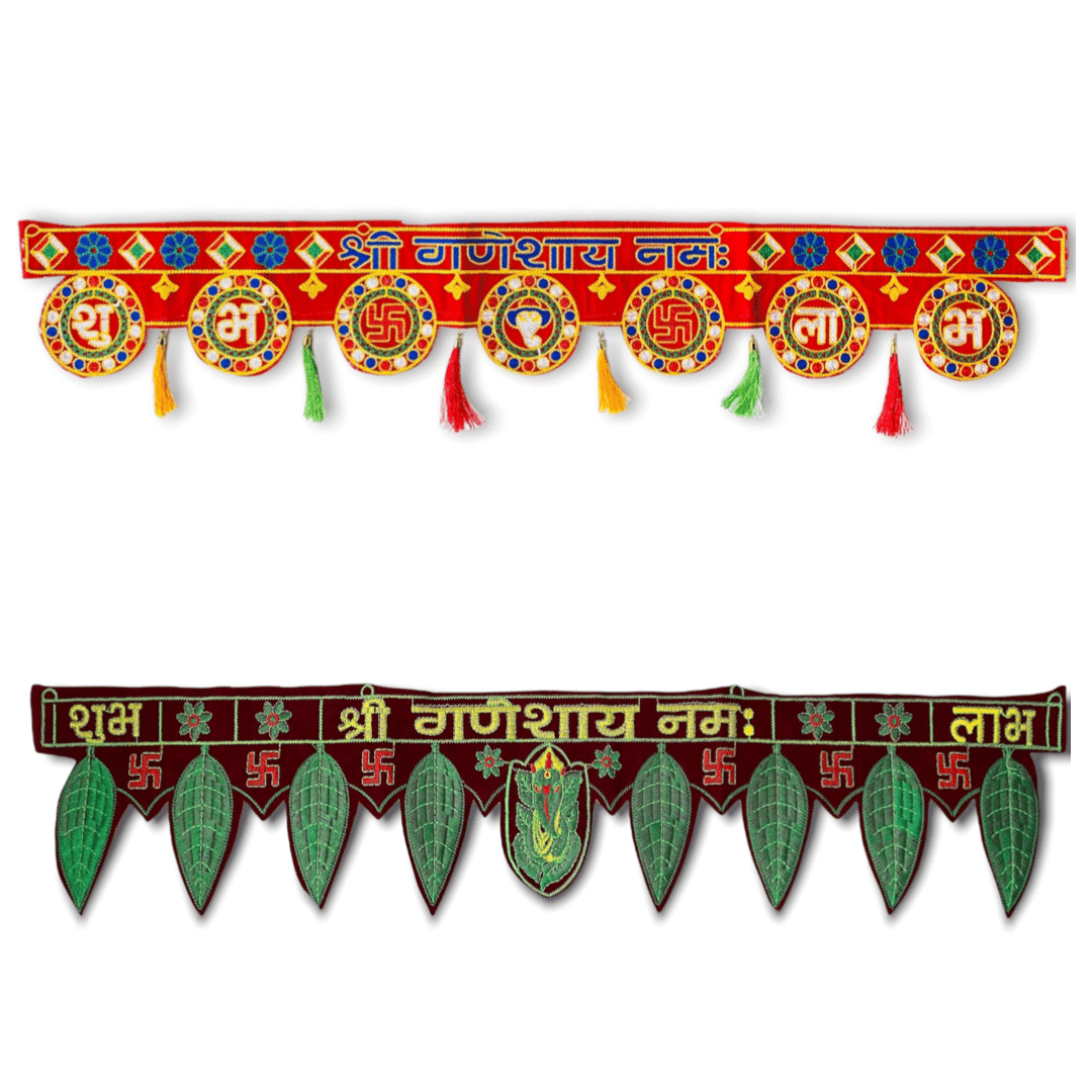     			TORNORY Traditional Bandarwal Toran 3 ft Multi ( Pack of 2 )