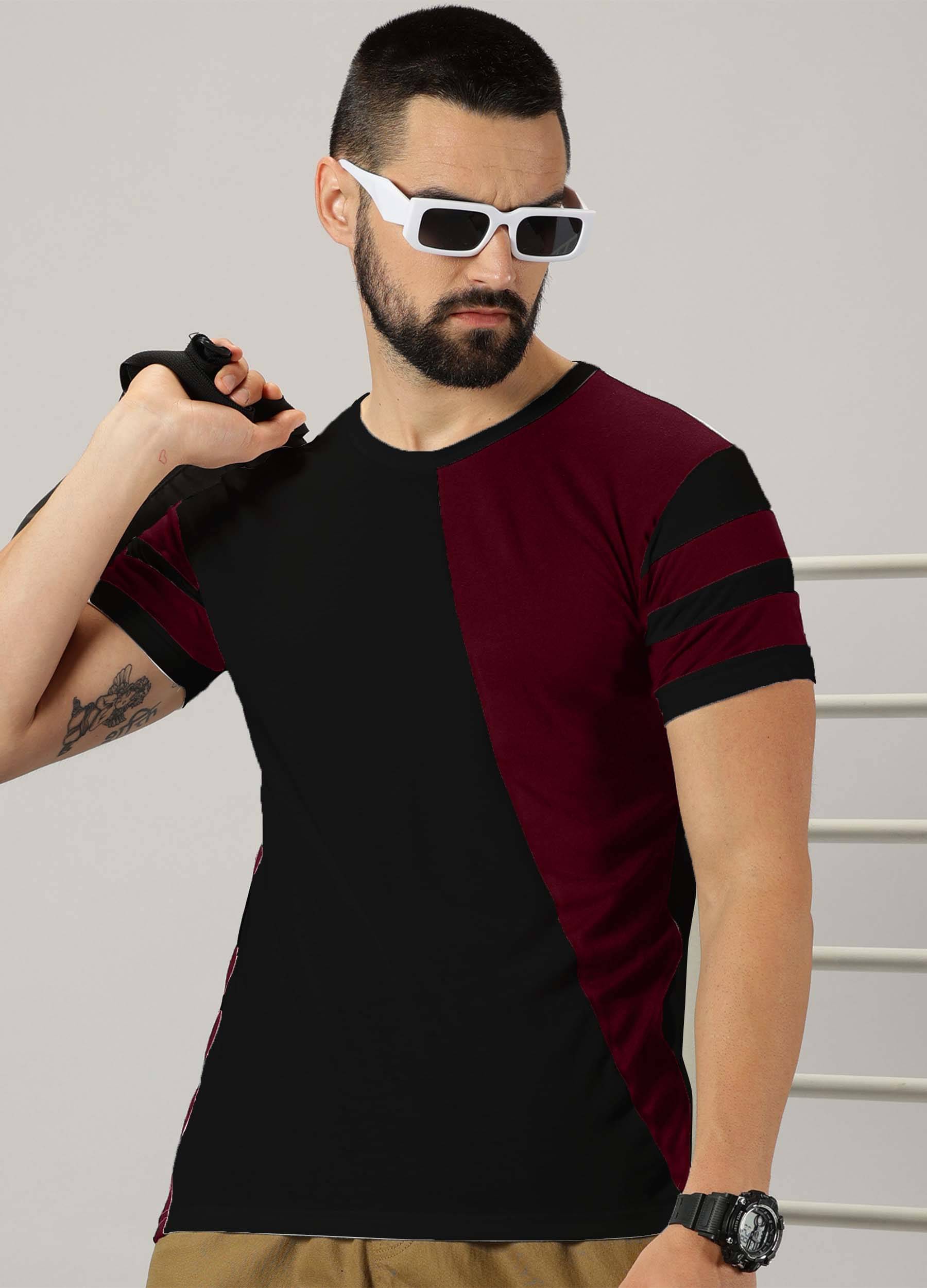 AUSK Pack of 1 Cotton Blend Regular Fit Men's T-Shirt ( Maroon ) AUSK Pack of 1 Cotton Blend Regular Fit Men's T-Shirt ( Maroon )