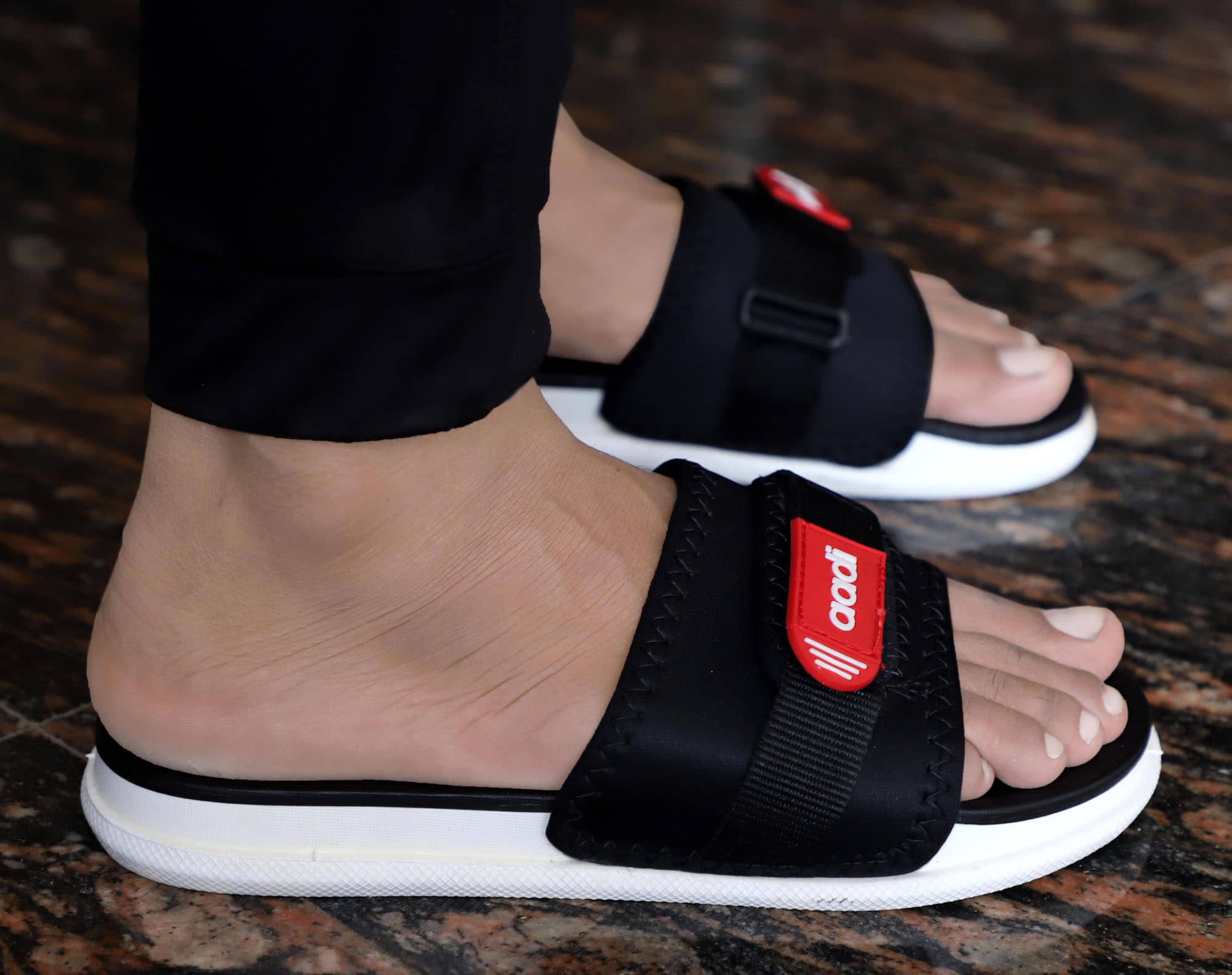Aadi Black Men's Slide Flip Flop