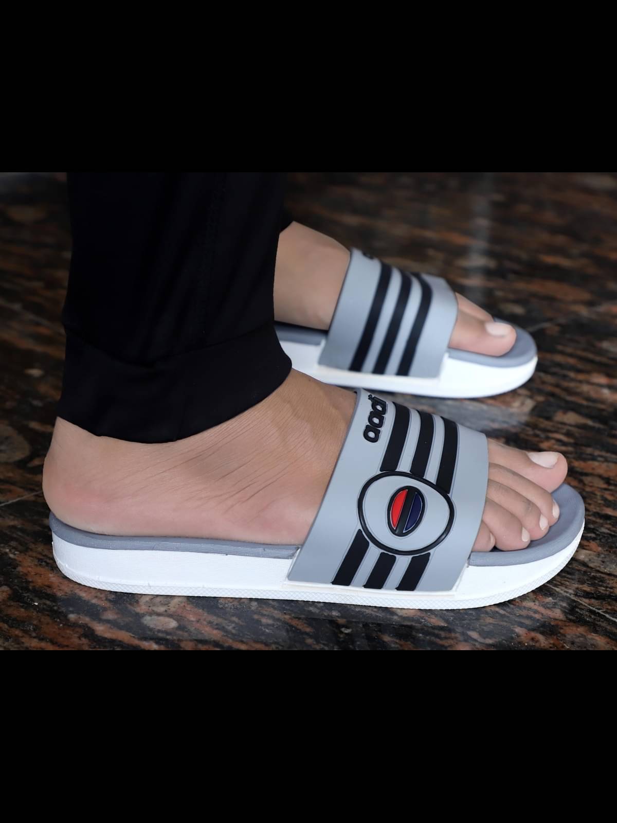     			Aadi Light Grey Men's Slide Flip Flop