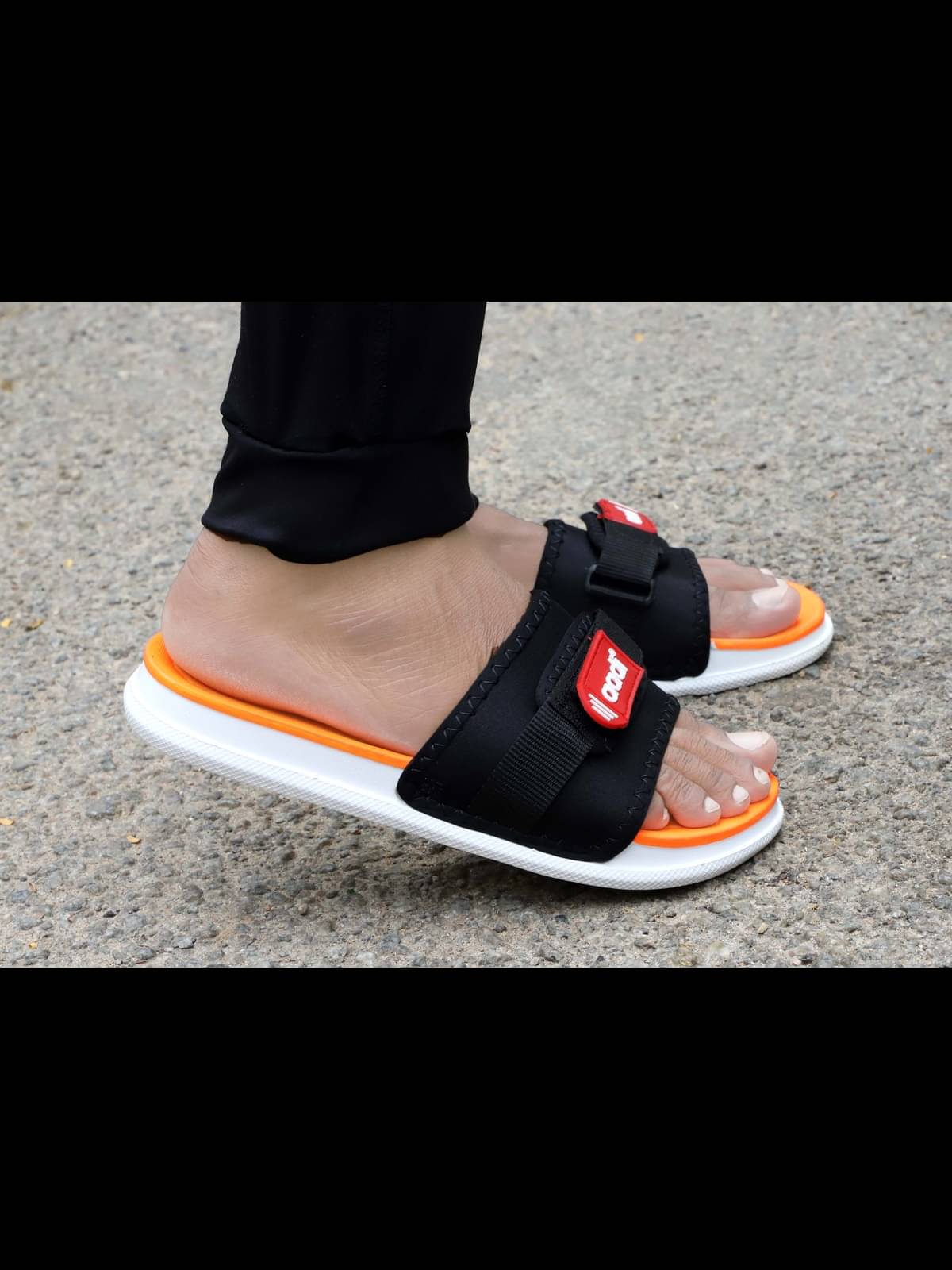     			Aadi Orange Men's Slide Flip Flop