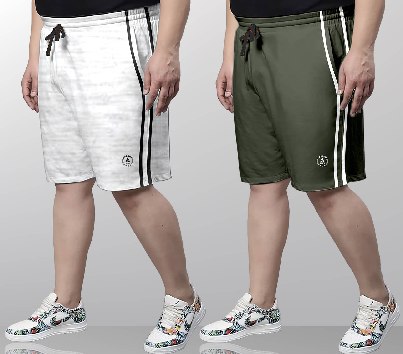 Ardeur Multi Cotton Blend Men's Shorts ( Pack of 2 ) - Shorts | Buy online on ZillyBuy