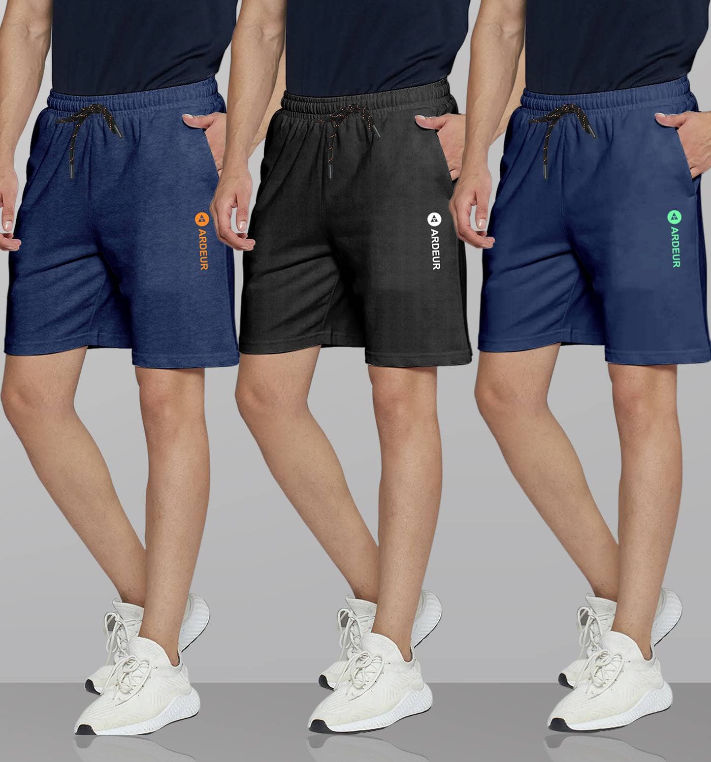 Ardeur Multi Cotton Blend Men's Shorts ( Pack of 3 ) - Shorts | Buy online on ZillyBuy