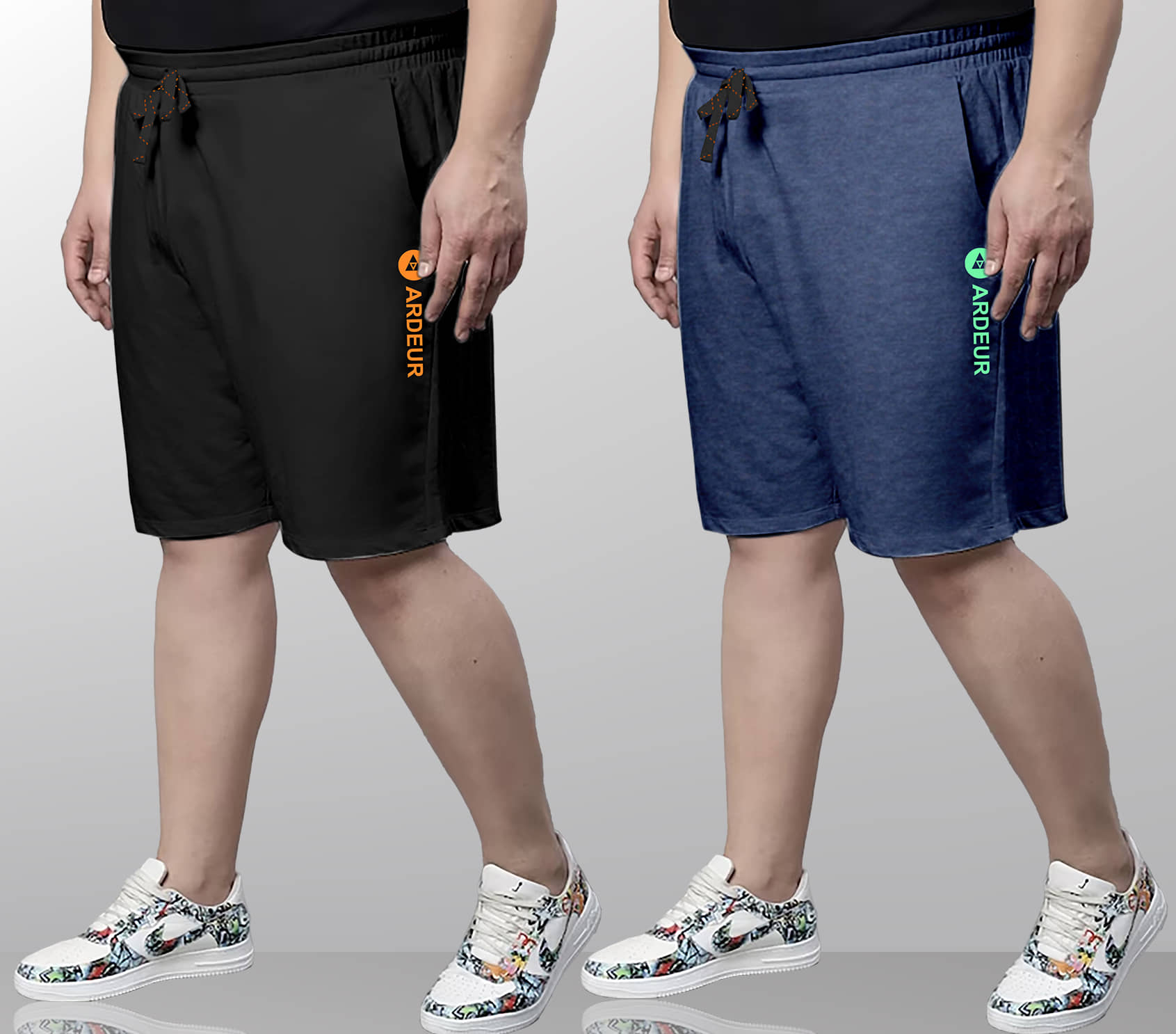 Ardeur Multi Cotton Blend Men's Shorts ( Pack of 2 ) - Shorts | Buy online on ZillyBuy