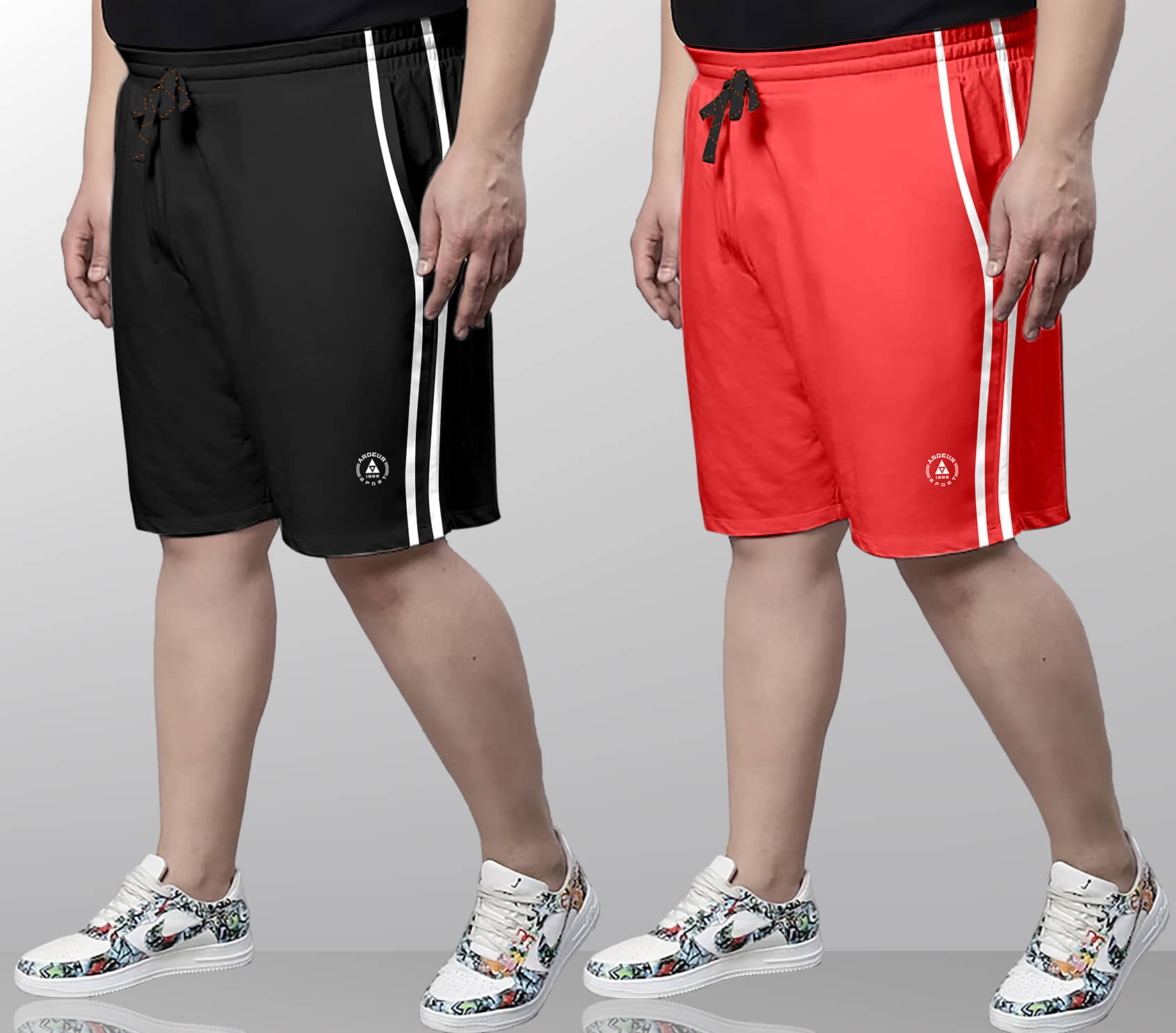 Ardeur Multi Cotton Blend Men's Shorts ( Pack of 2 ) - Shorts | Buy online on ZillyBuy