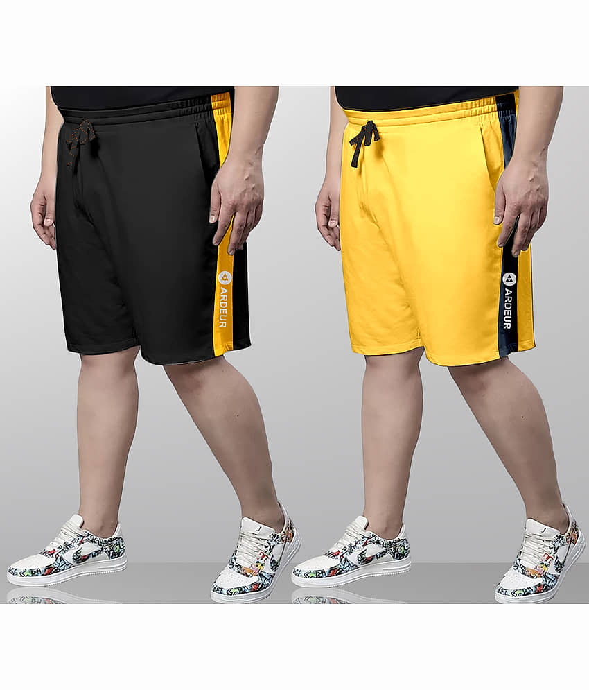 Ardeur Multi Cotton Blend Men's Shorts ( Pack of 2 ) - Shorts | Buy online on ZillyBuy