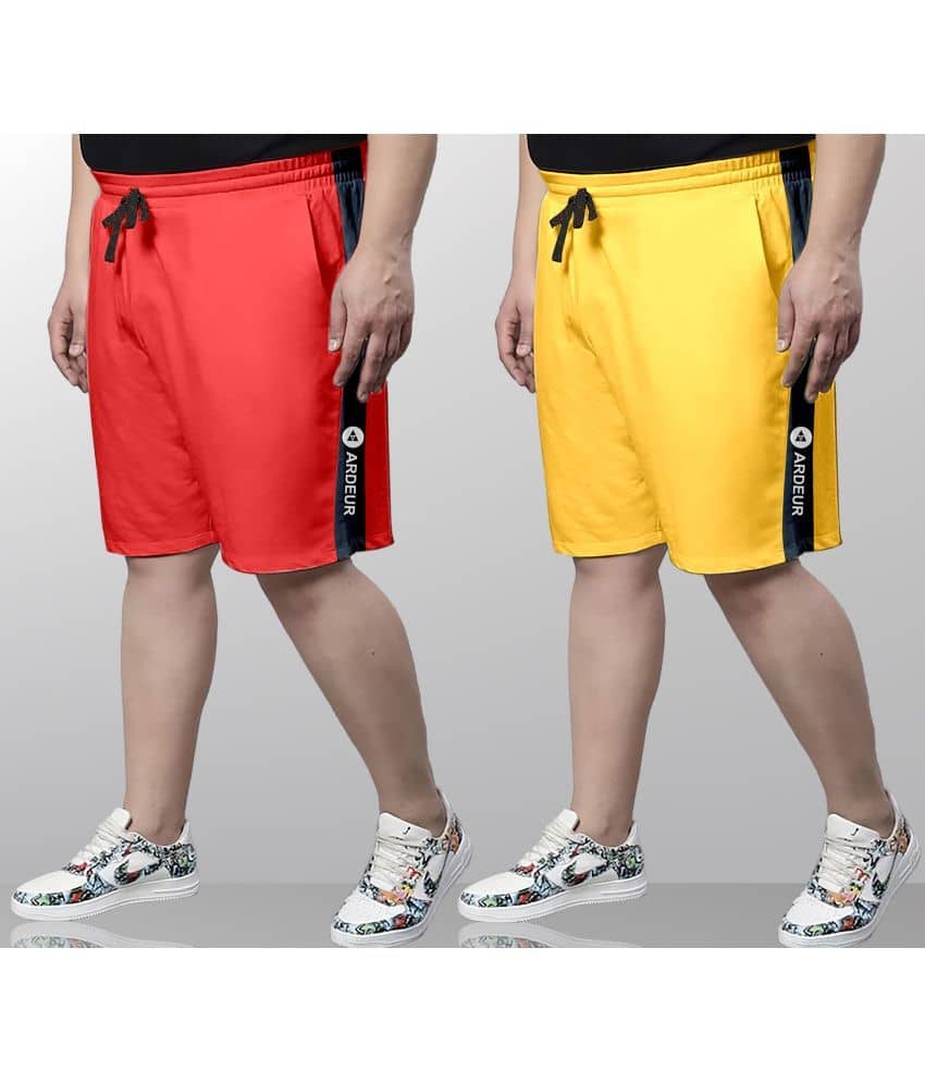 Ardeur Multi Cotton Blend Men's Shorts ( Pack of 2 ) - Shorts | Buy online on ZillyBuy