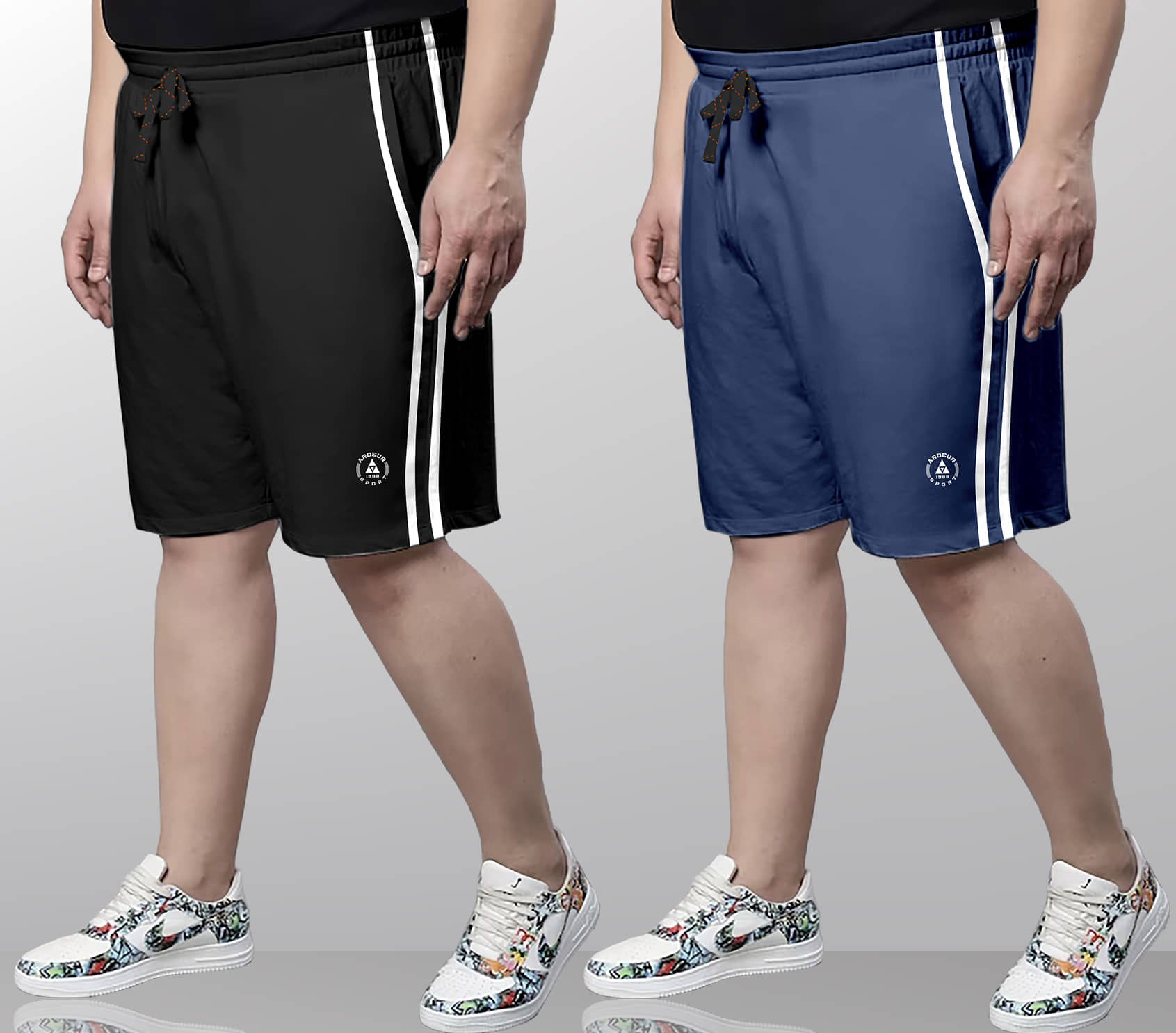 Ardeur Multi Cotton Blend Men's Shorts ( Pack of 2 ) - Shorts | Buy online on ZillyBuy