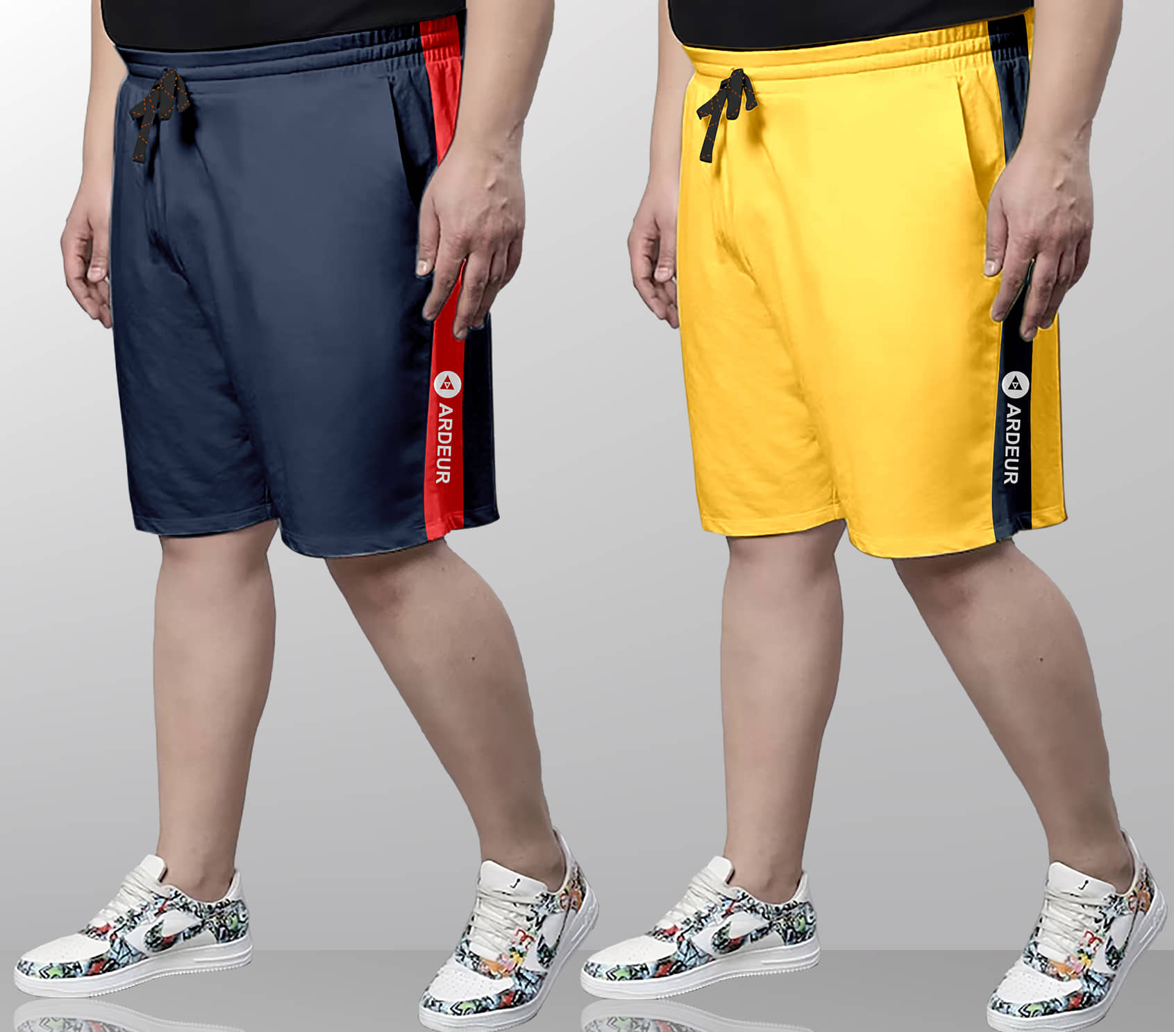 Ardeur Multi Cotton Blend Men's Shorts ( Pack of 2 ) - Shorts | Buy online on ZillyBuy