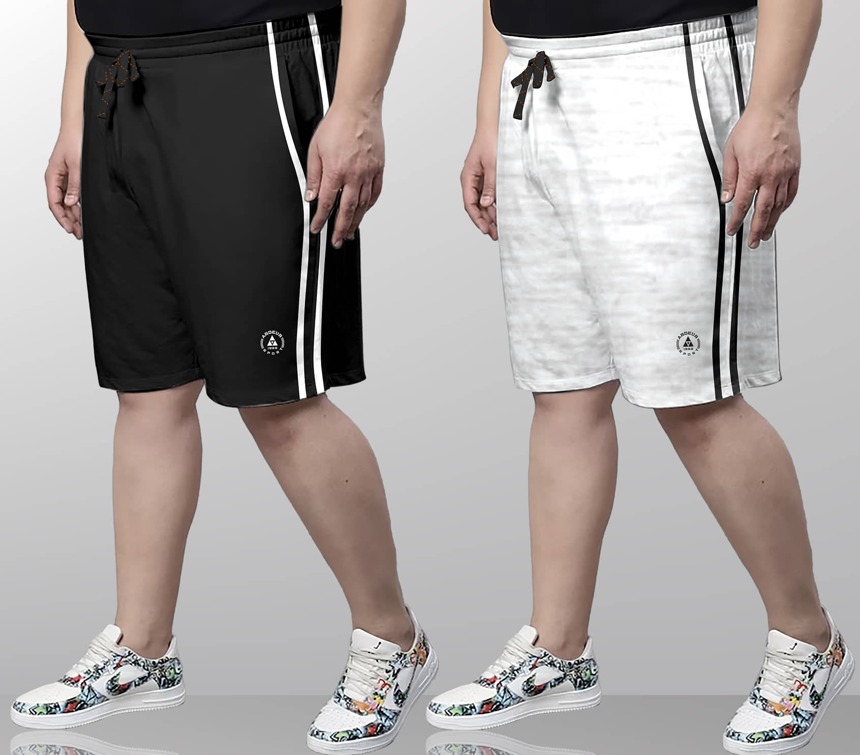 Ardeur Multi Cotton Blend Men's Shorts ( Pack of 2 ) - Shorts | Buy online on ZillyBuy