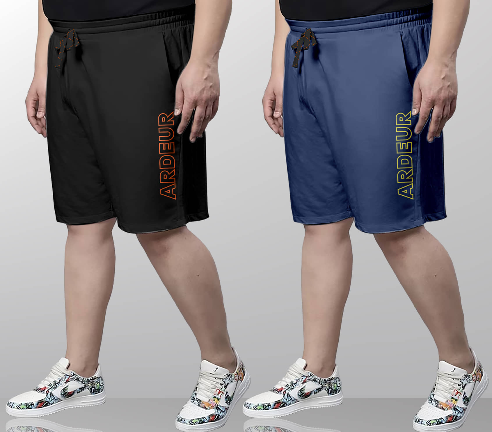 Ardeur Multi Cotton Blend Men's Shorts ( Pack of 2 ) - Shorts | Buy online on ZillyBuy