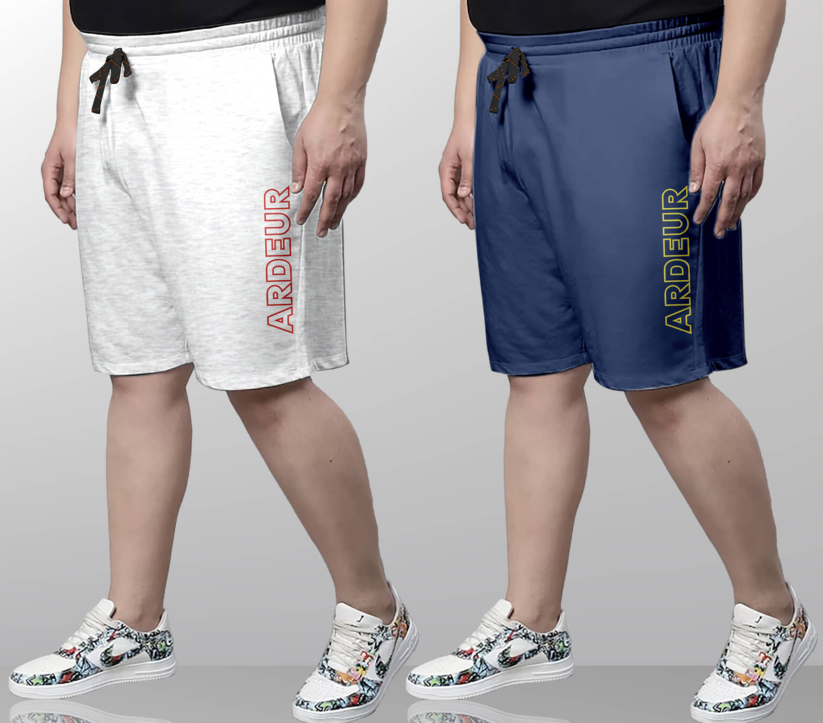 Ardeur Multi Cotton Blend Men's Shorts ( Pack of 2 ) - Shorts | Buy online on ZillyBuy
