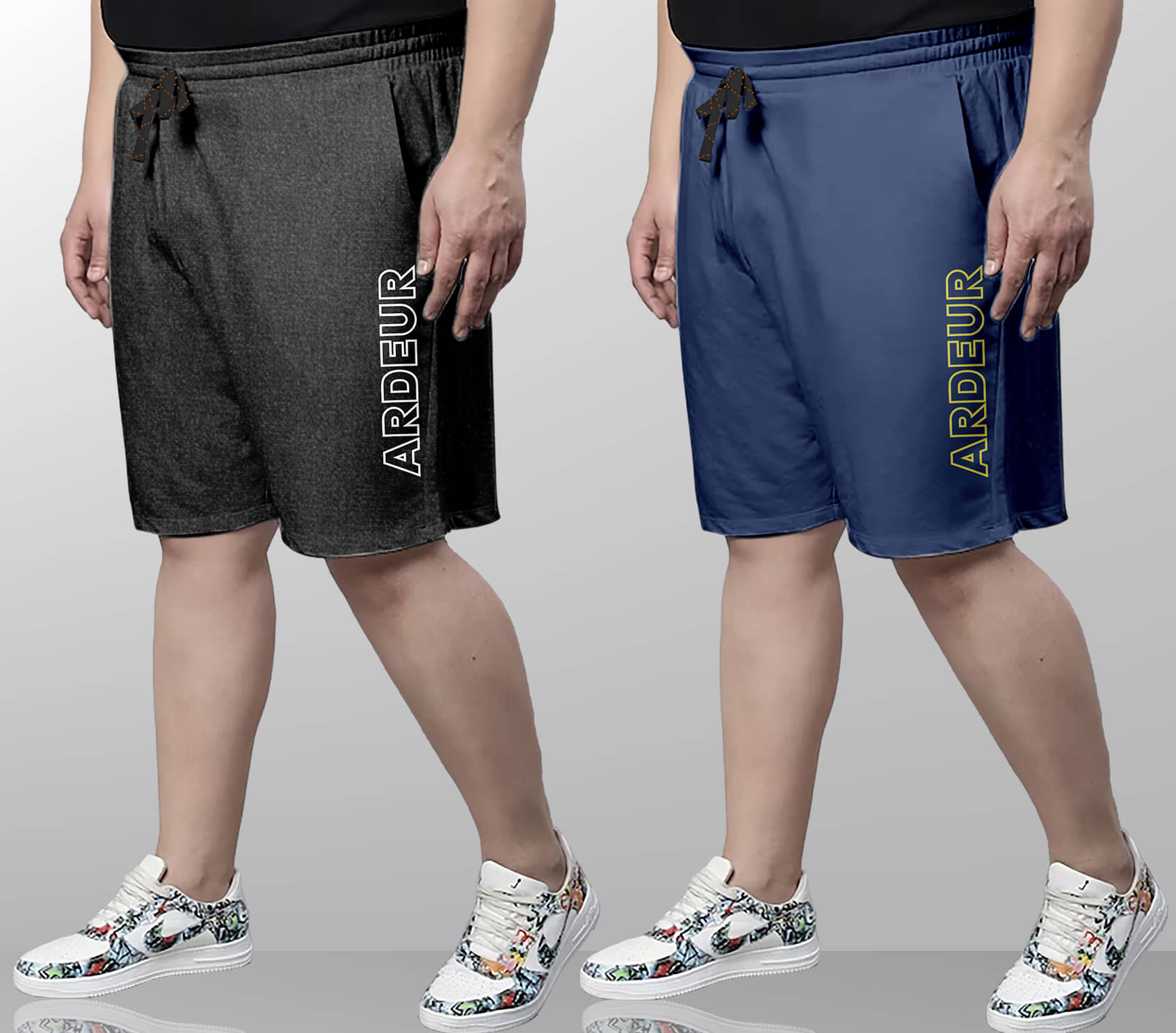 Ardeur Multi Cotton Blend Men's Shorts ( Pack of 2 ) - Shorts | Buy online on ZillyBuy