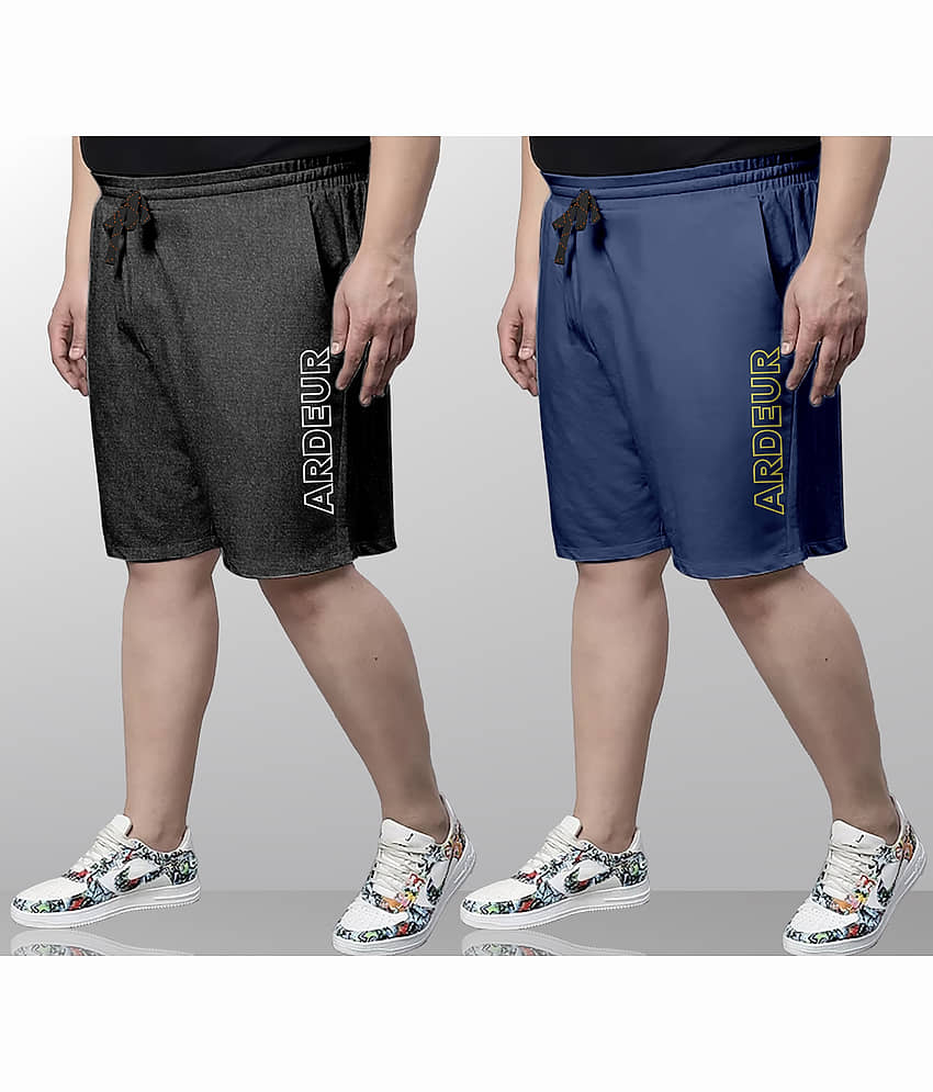 Ardeur Multi Cotton Blend Men's Shorts ( Pack of 2 ) - Shorts | Buy online on ZillyBuy