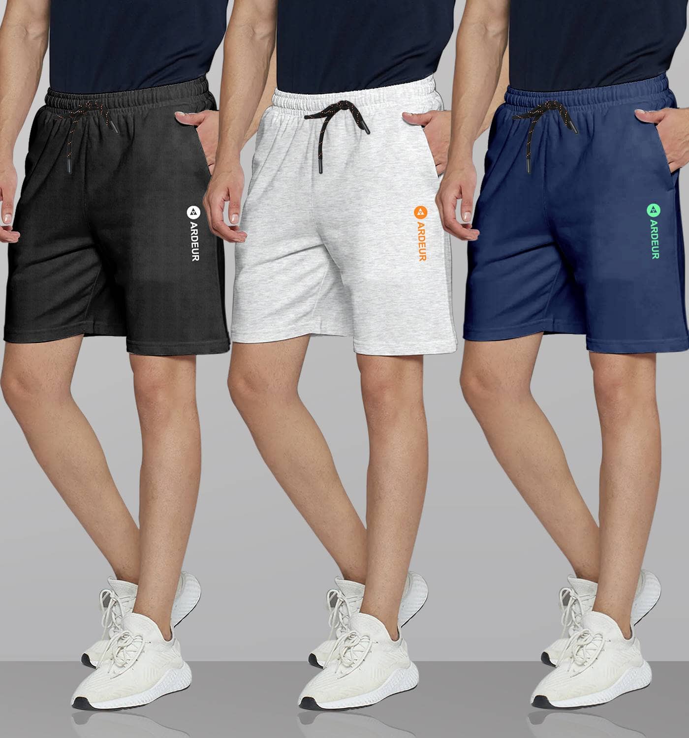Ardeur Multi Cotton Blend Men's Shorts ( Pack of 3 ) - Shorts | Buy online on ZillyBuy