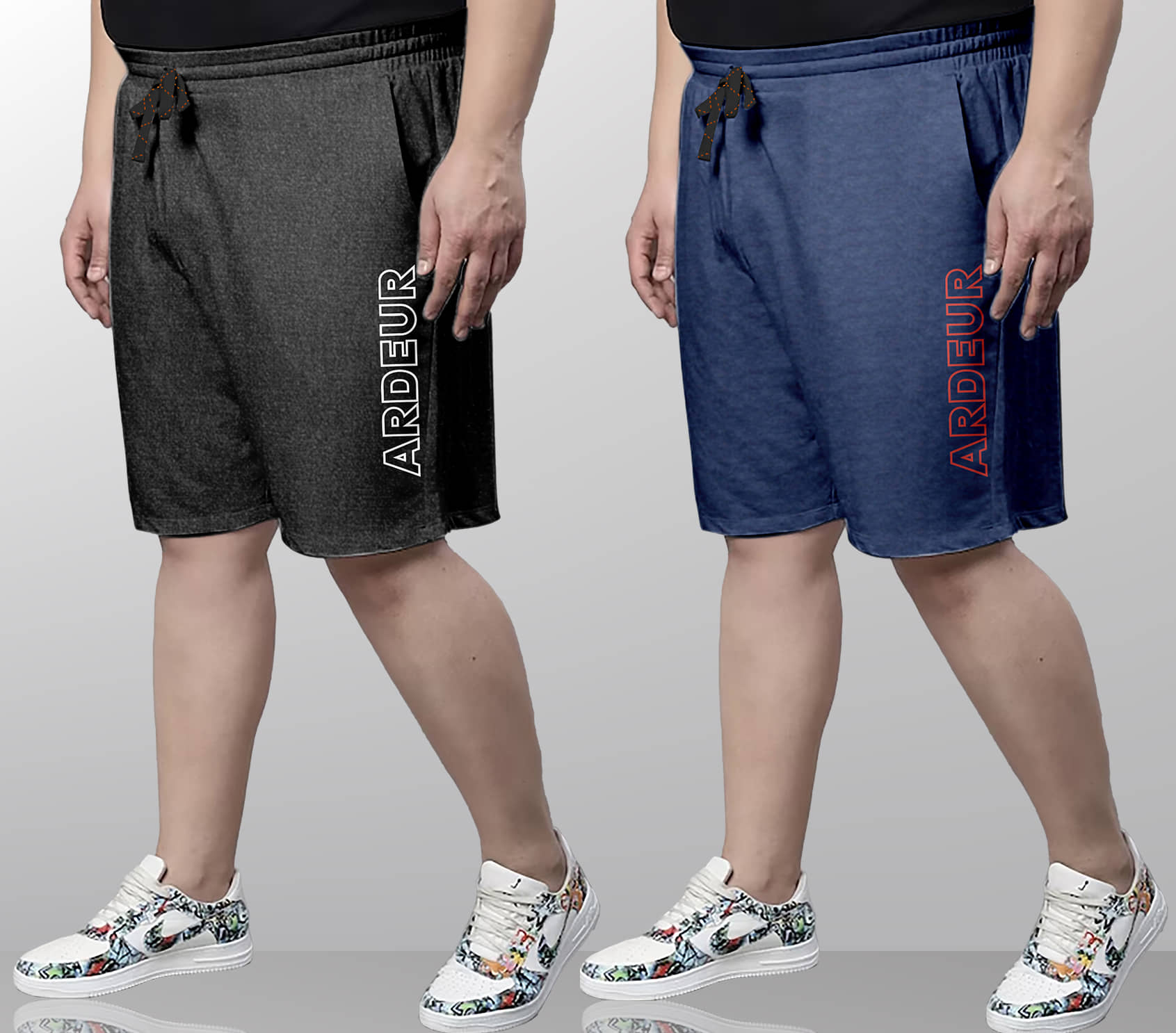 Ardeur Multi Cotton Blend Men's Shorts ( Pack of 2 ) - Shorts | Buy online on ZillyBuy