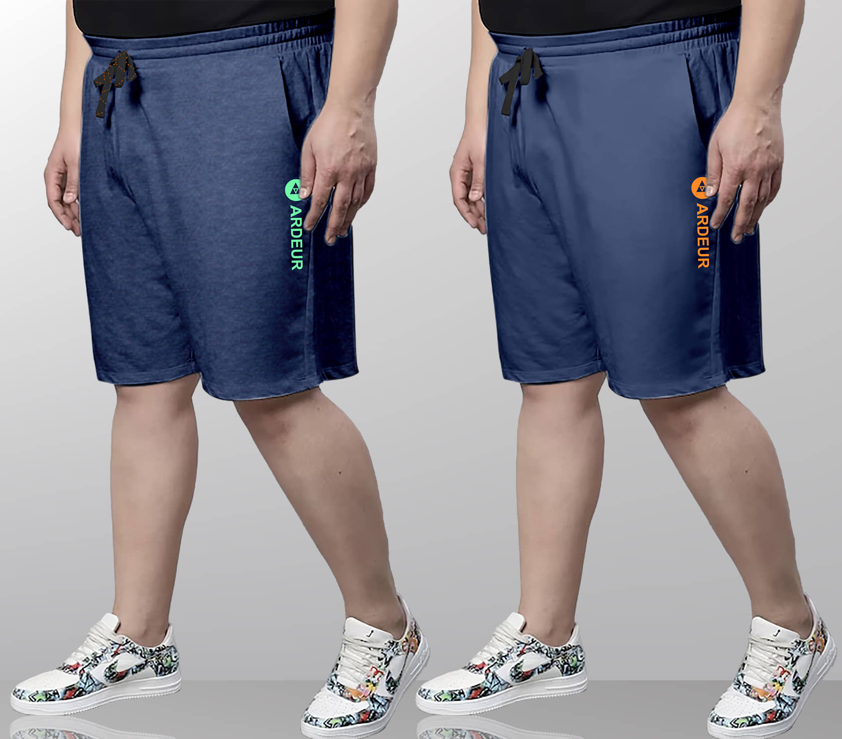 Ardeur Multi Cotton Blend Men's Shorts ( Pack of 2 ) - Shorts | Buy online on ZillyBuy