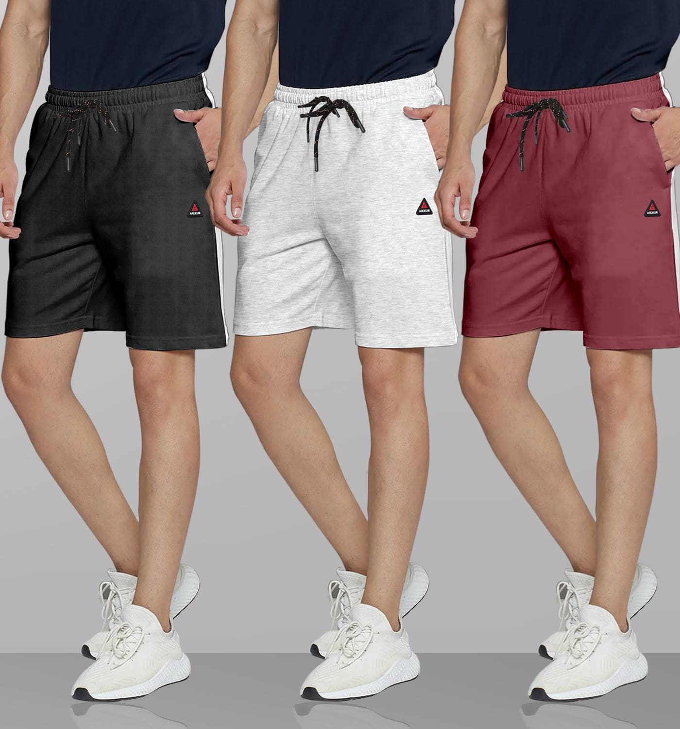 Ardeur Multi Cotton Blend Men's Shorts ( Pack of 3 ) - Shorts | Buy online on ZillyBuy