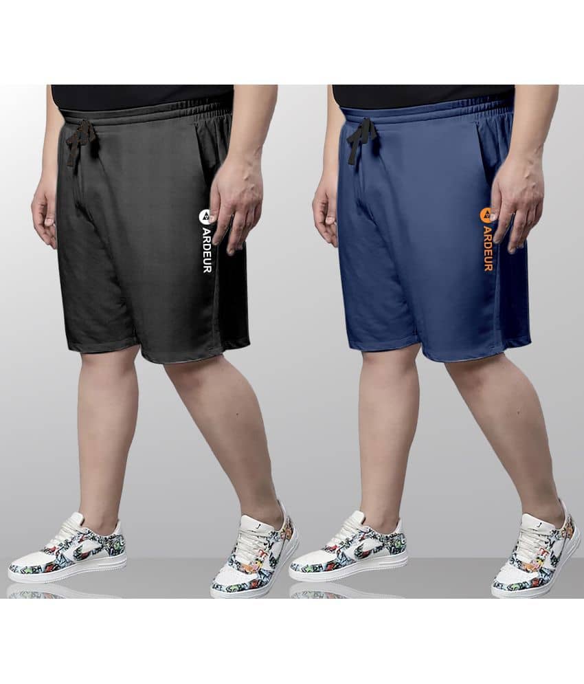 Ardeur Multi Cotton Blend Men's Shorts ( Pack of 2 ) - Shorts | Buy online on ZillyBuy