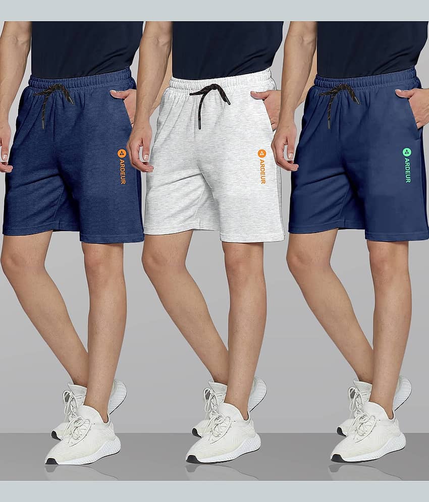 Ardeur Multi Cotton Blend Men's Shorts ( Pack of 3 ) - Shorts | Buy online on ZillyBuy