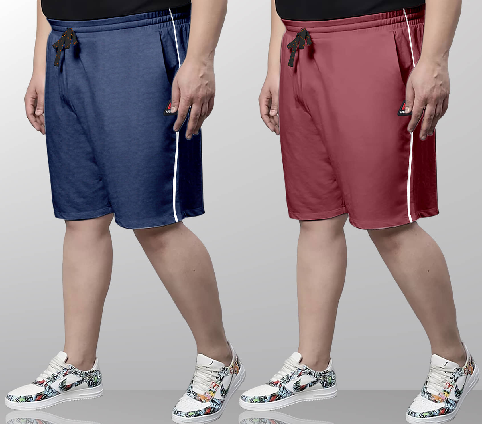 Ardeur Multi Cotton Blend Men's Shorts ( Pack of 2 ) - Shorts | Buy online on ZillyBuy