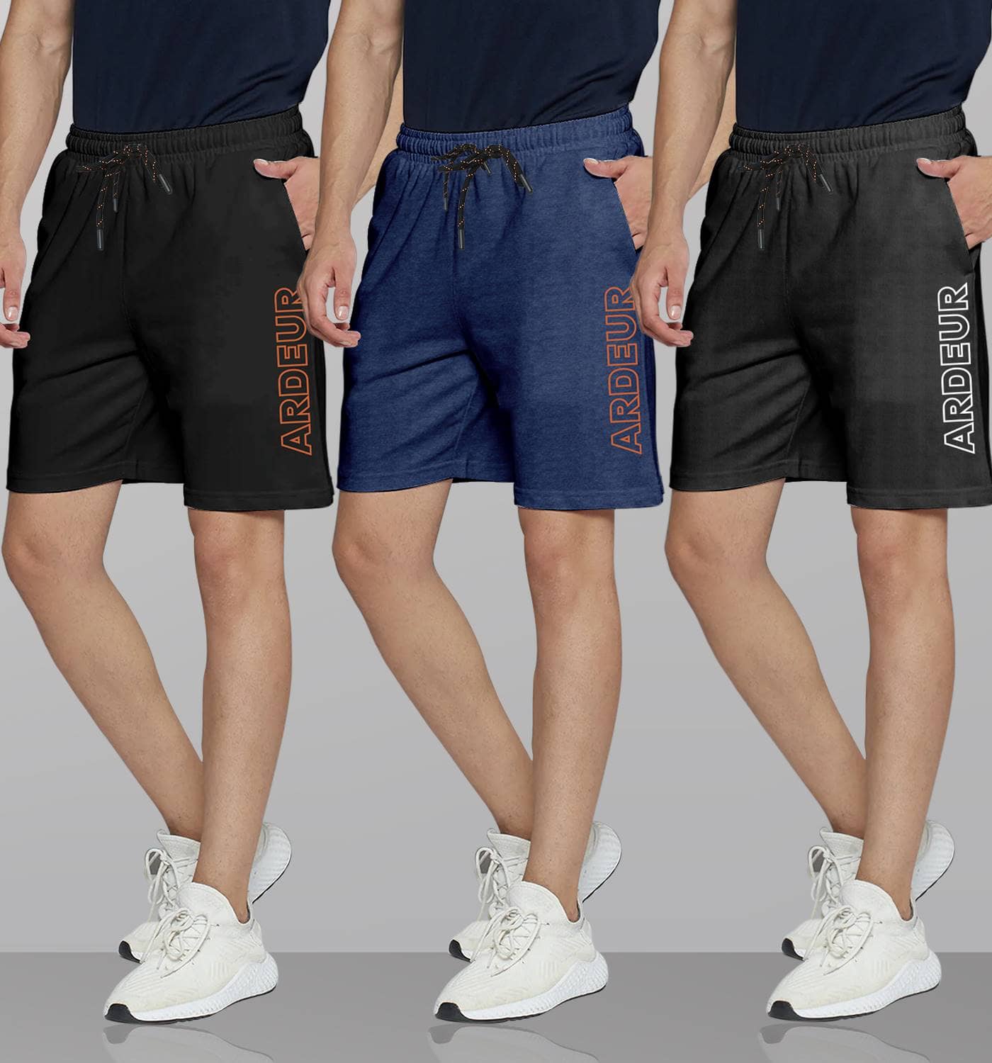 Ardeur Multi Cotton Blend Men's Shorts ( Pack of 3 ) - Shorts | Buy online on ZillyBuy