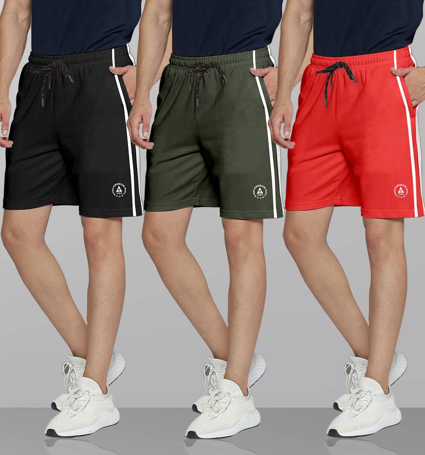 Ardeur Multi Cotton Blend Men's Shorts ( Pack of 3 ) - Shorts | Buy online on ZillyBuy