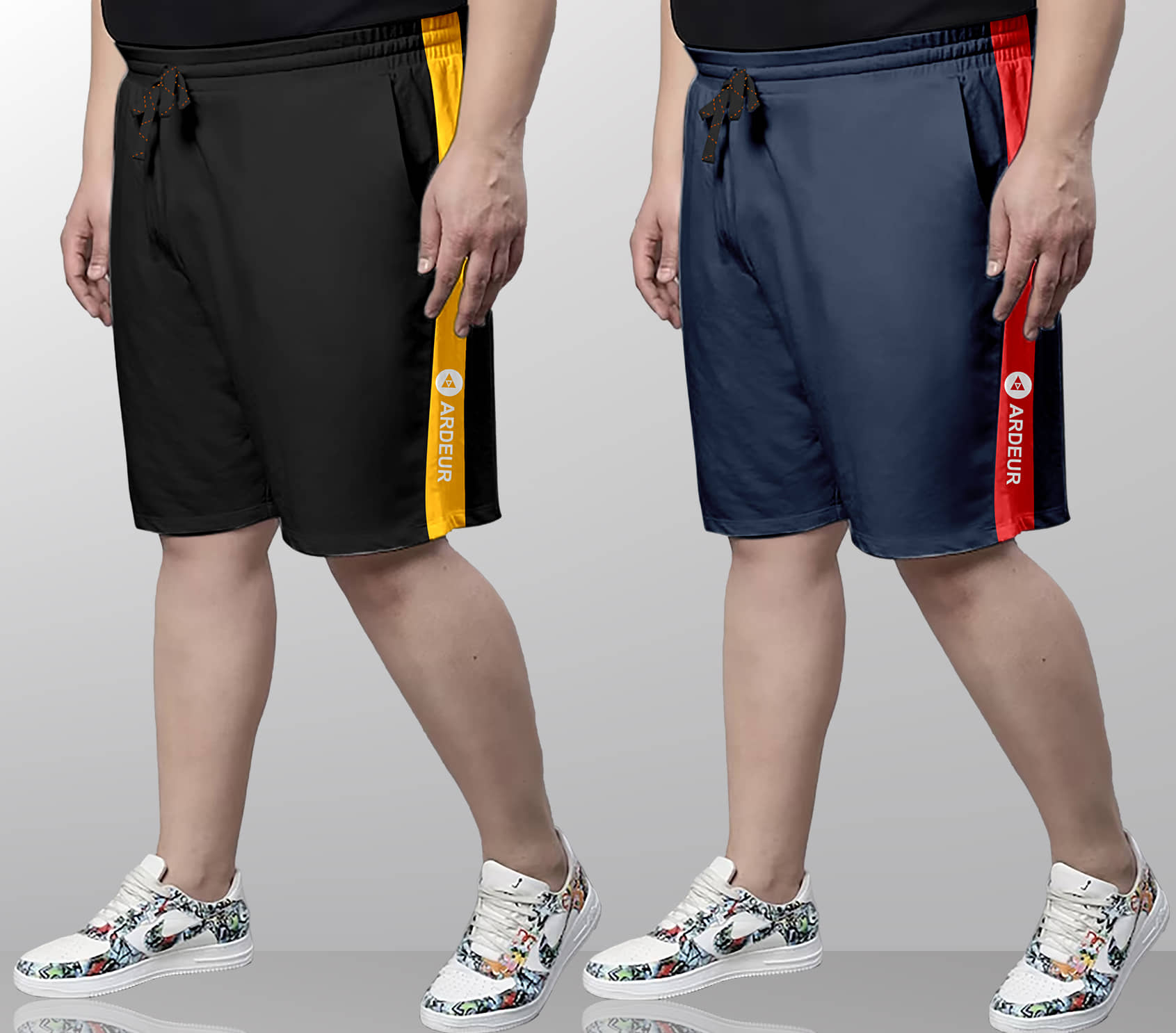 Ardeur Multi Cotton Blend Men's Shorts ( Pack of 2 ) - Shorts | Buy online on ZillyBuy
