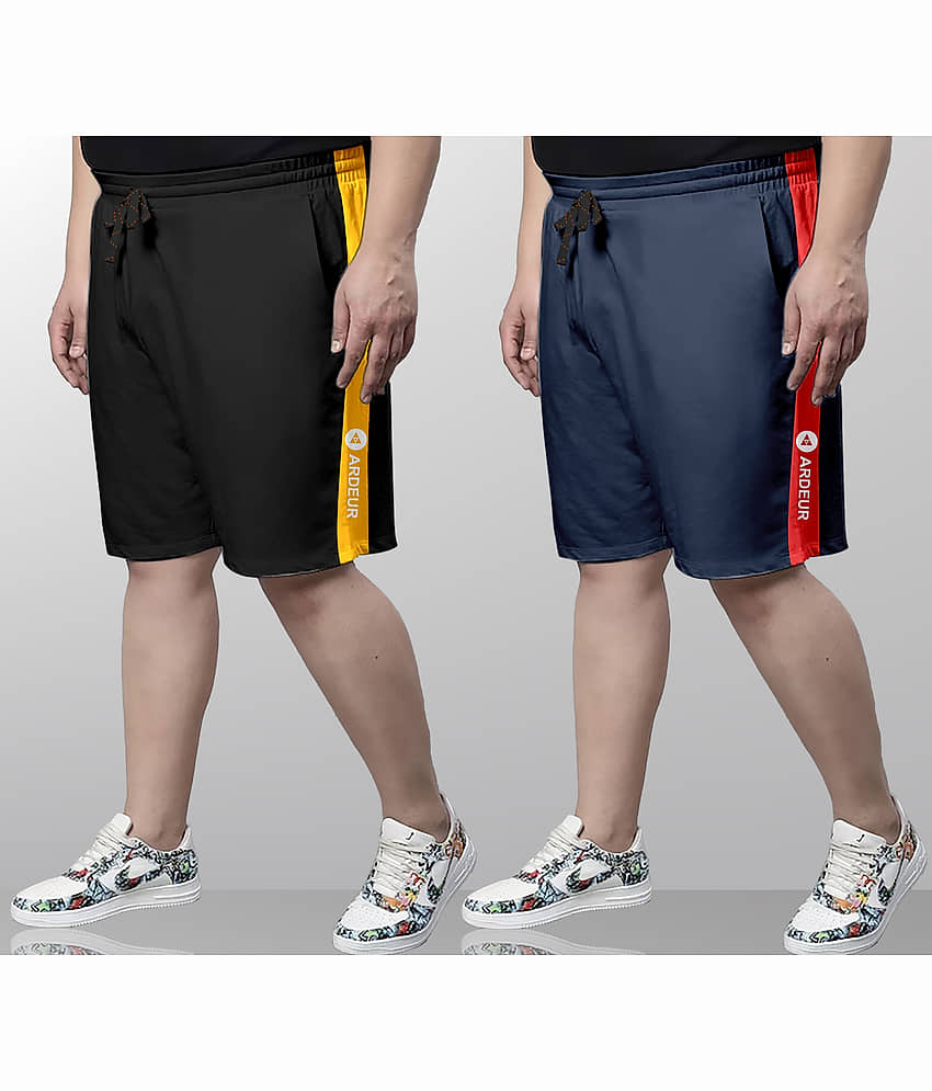 Ardeur Multi Cotton Blend Men's Shorts ( Pack of 2 ) - Shorts | Buy online on ZillyBuy