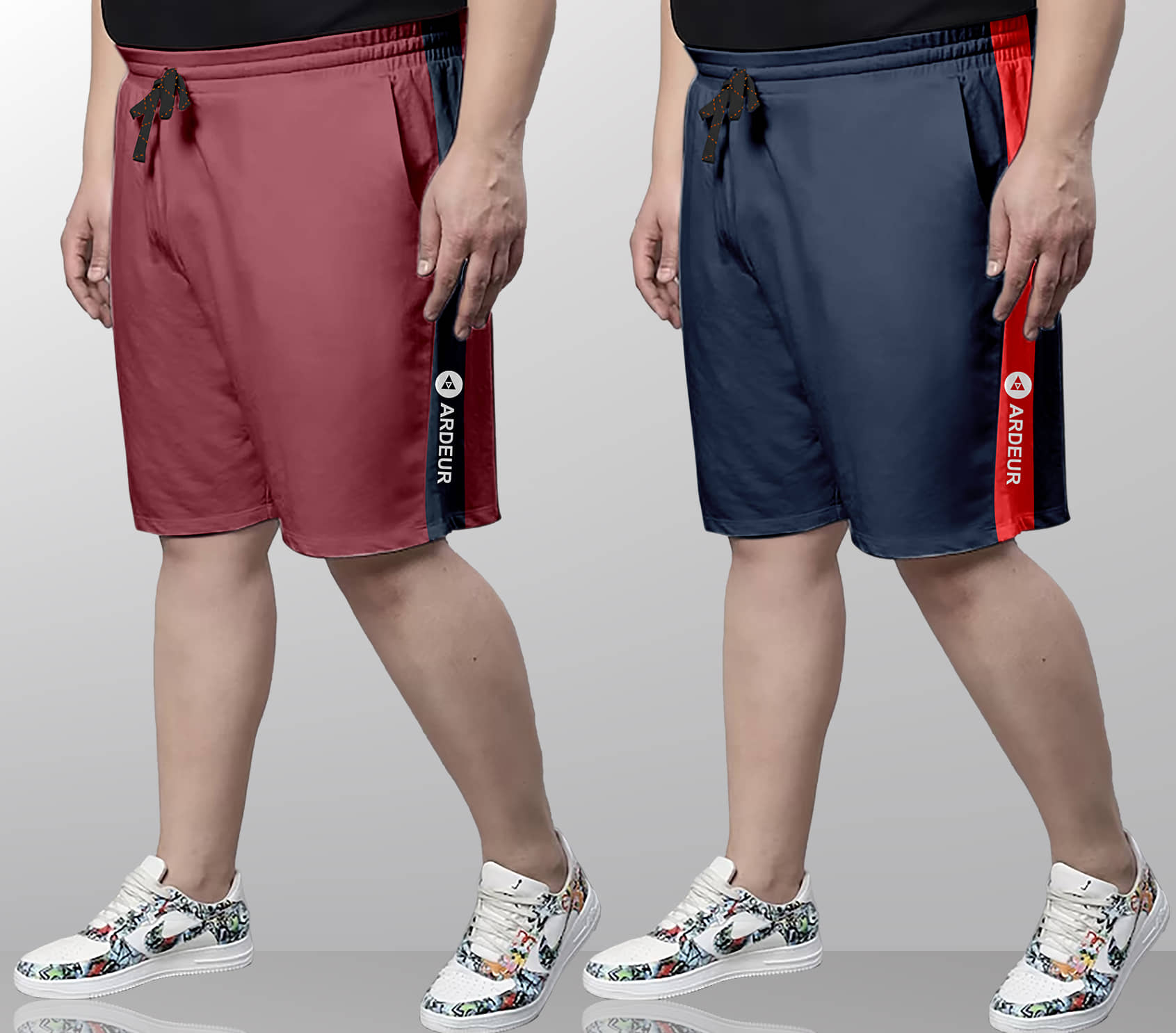 Ardeur Multi Cotton Blend Men's Shorts ( Pack of 2 ) - Shorts | Buy online on ZillyBuy