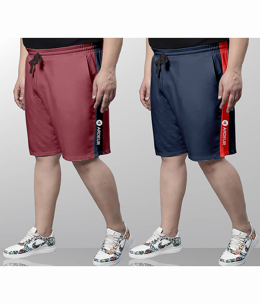 Ardeur Multi Cotton Blend Men's Shorts ( Pack of 2 ) - Shorts | Buy online on ZillyBuy