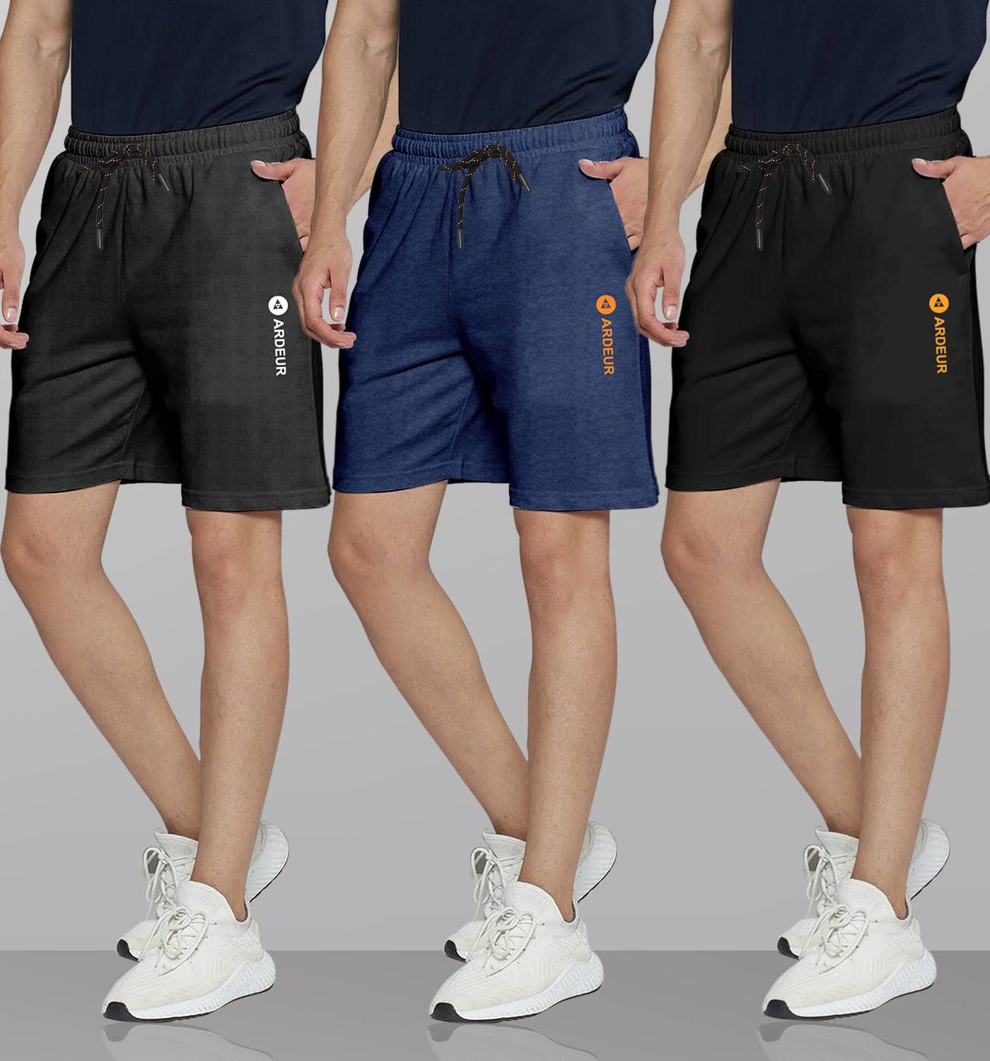 Ardeur Multi Cotton Blend Men's Shorts ( Pack of 3 ) - Shorts | Buy online on ZillyBuy