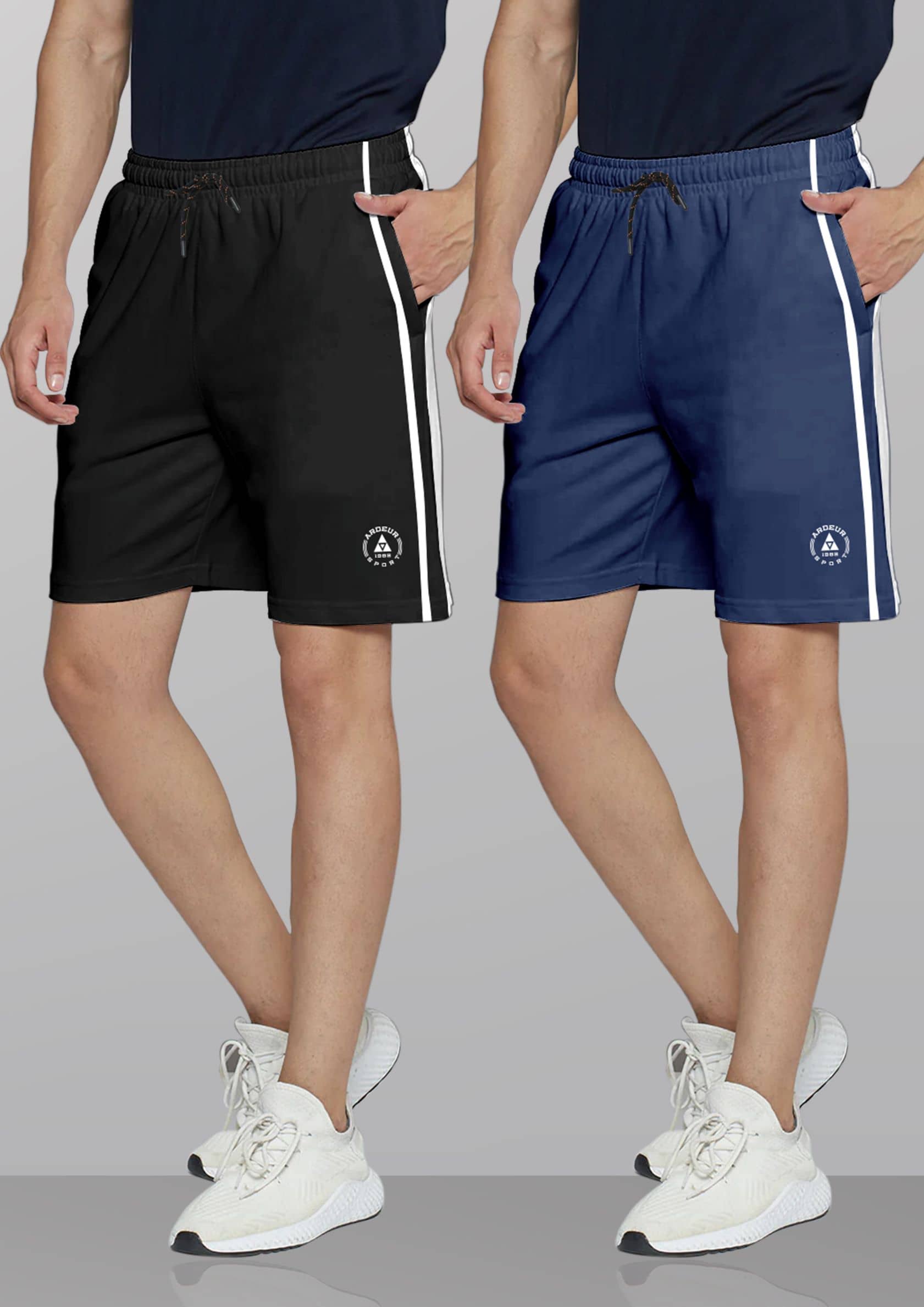 Ardeur Multi Cotton Blend Men's Shorts ( Pack of 2 ) - Shorts | Buy online on ZillyBuy