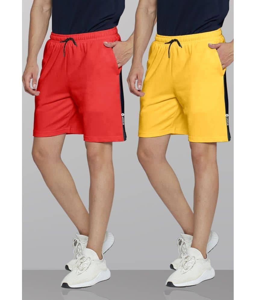 Ardeur Multi Cotton Blend Men's Shorts ( Pack of 2 ) - Shorts | Buy online on ZillyBuy